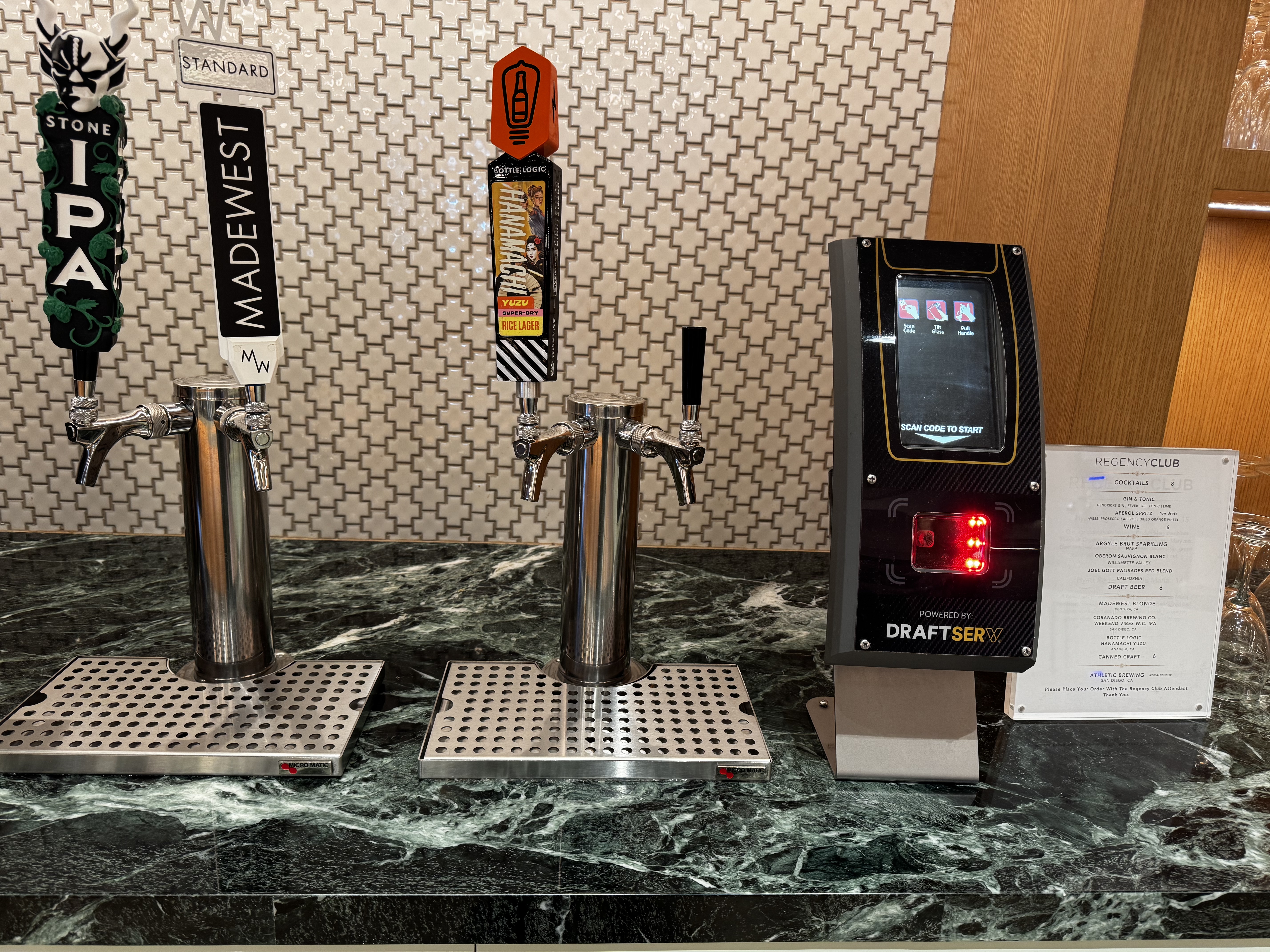 Hyatt Regency Irvine Regency Club lounge beer taps