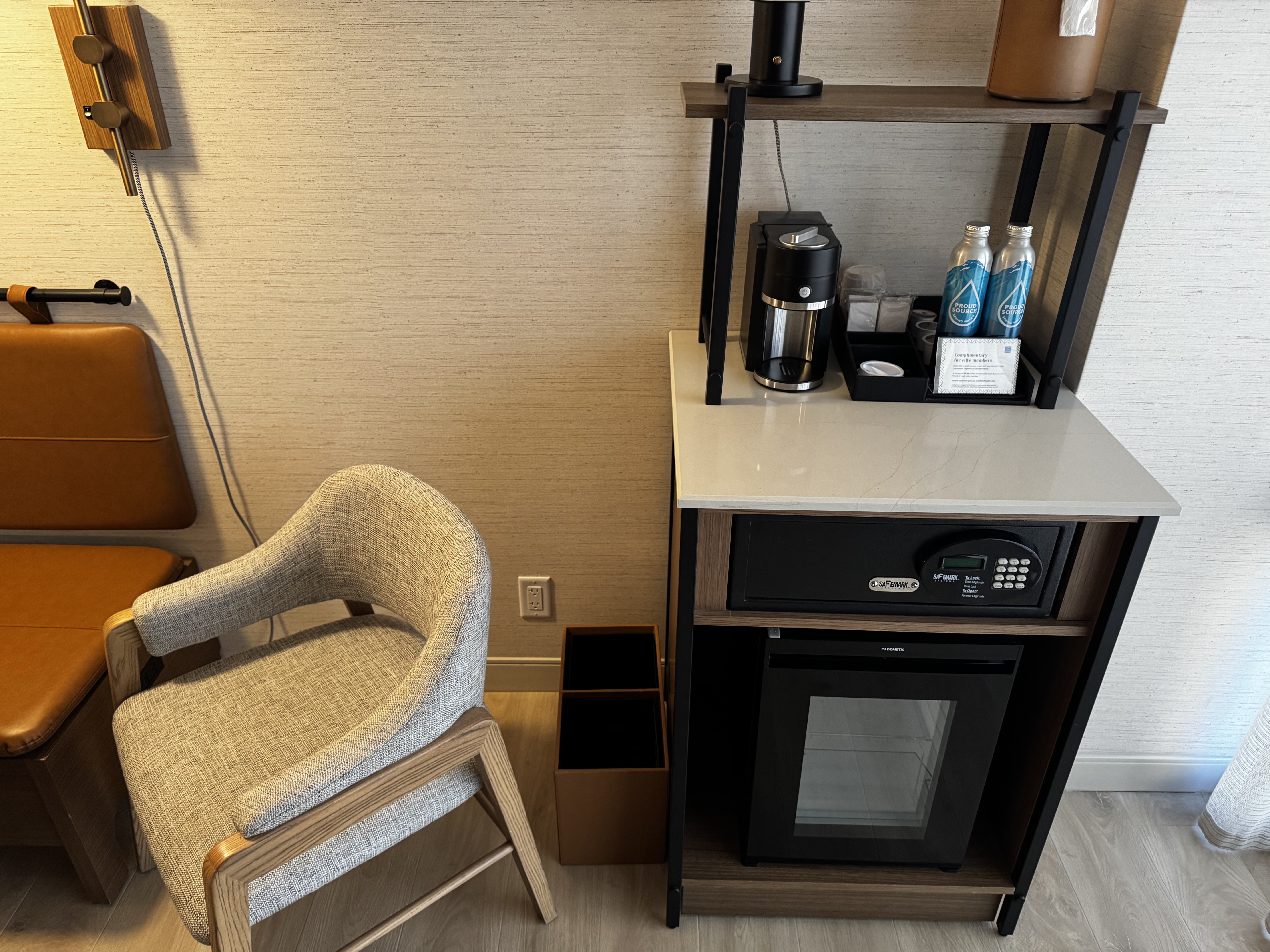 Hyatt Regency Irvine bedroom chair minibar