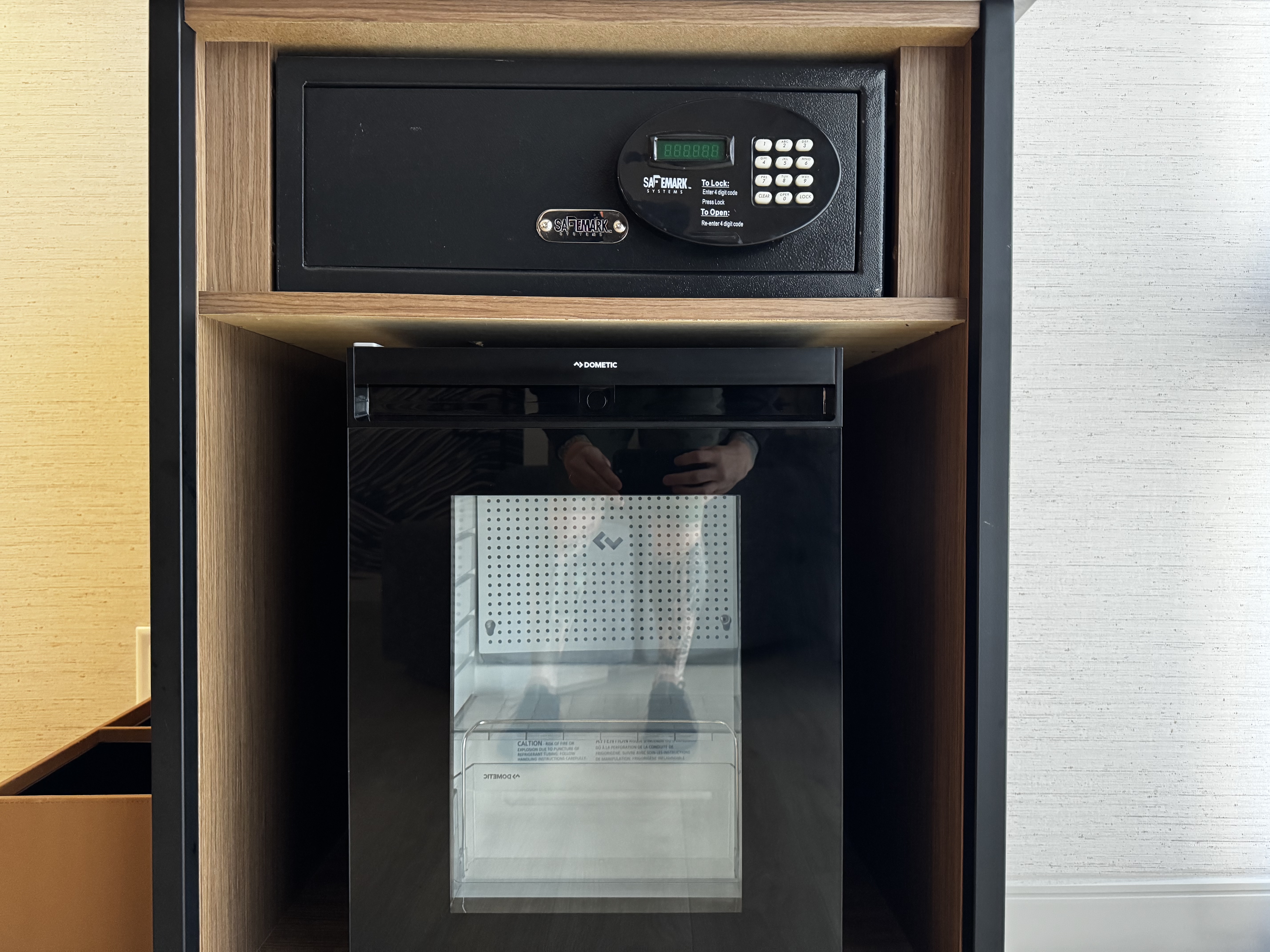 Hyatt Regency Irvine bedroom fridge safe