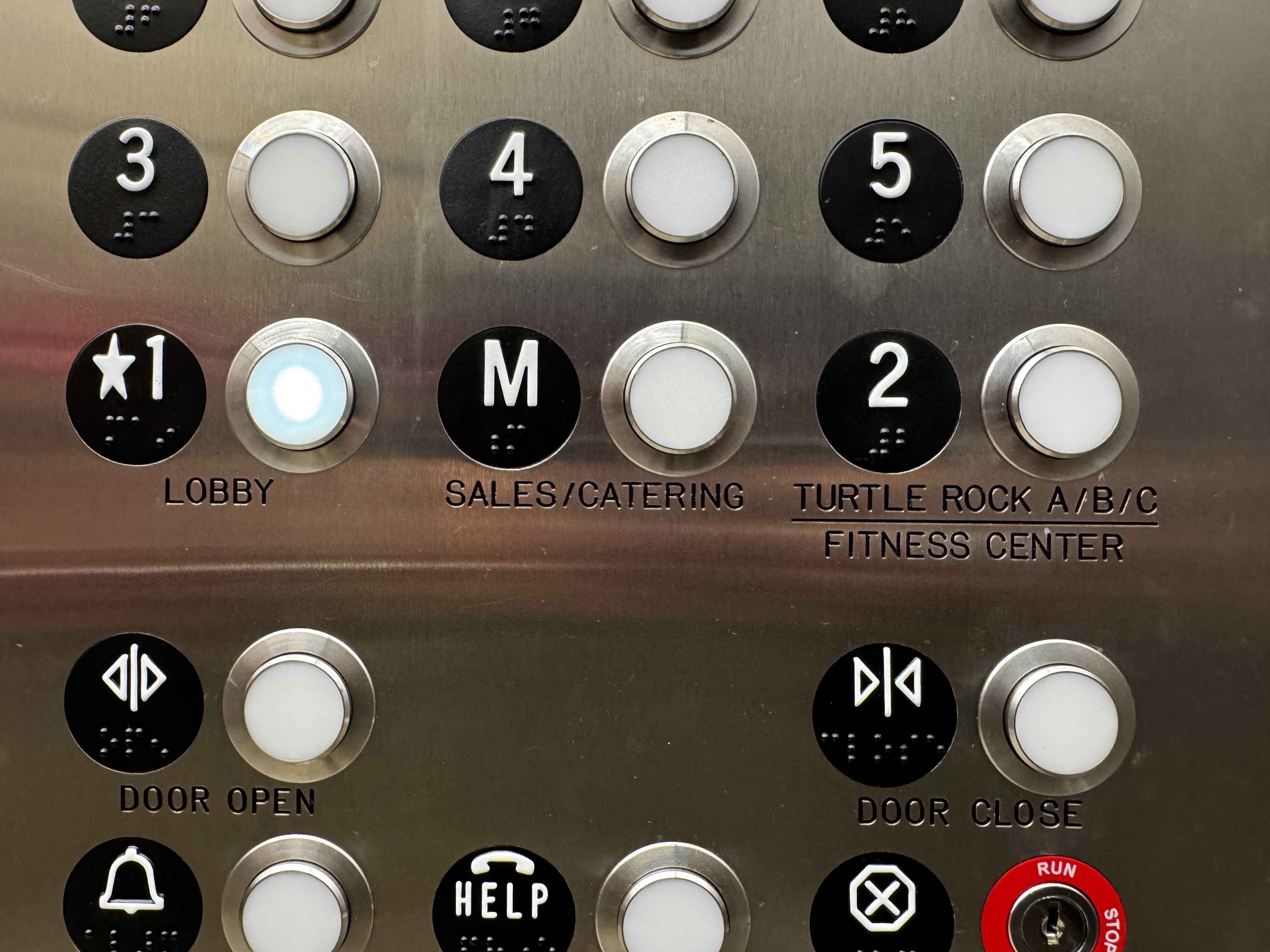 Hyatt Regency Irvine elevator buttons