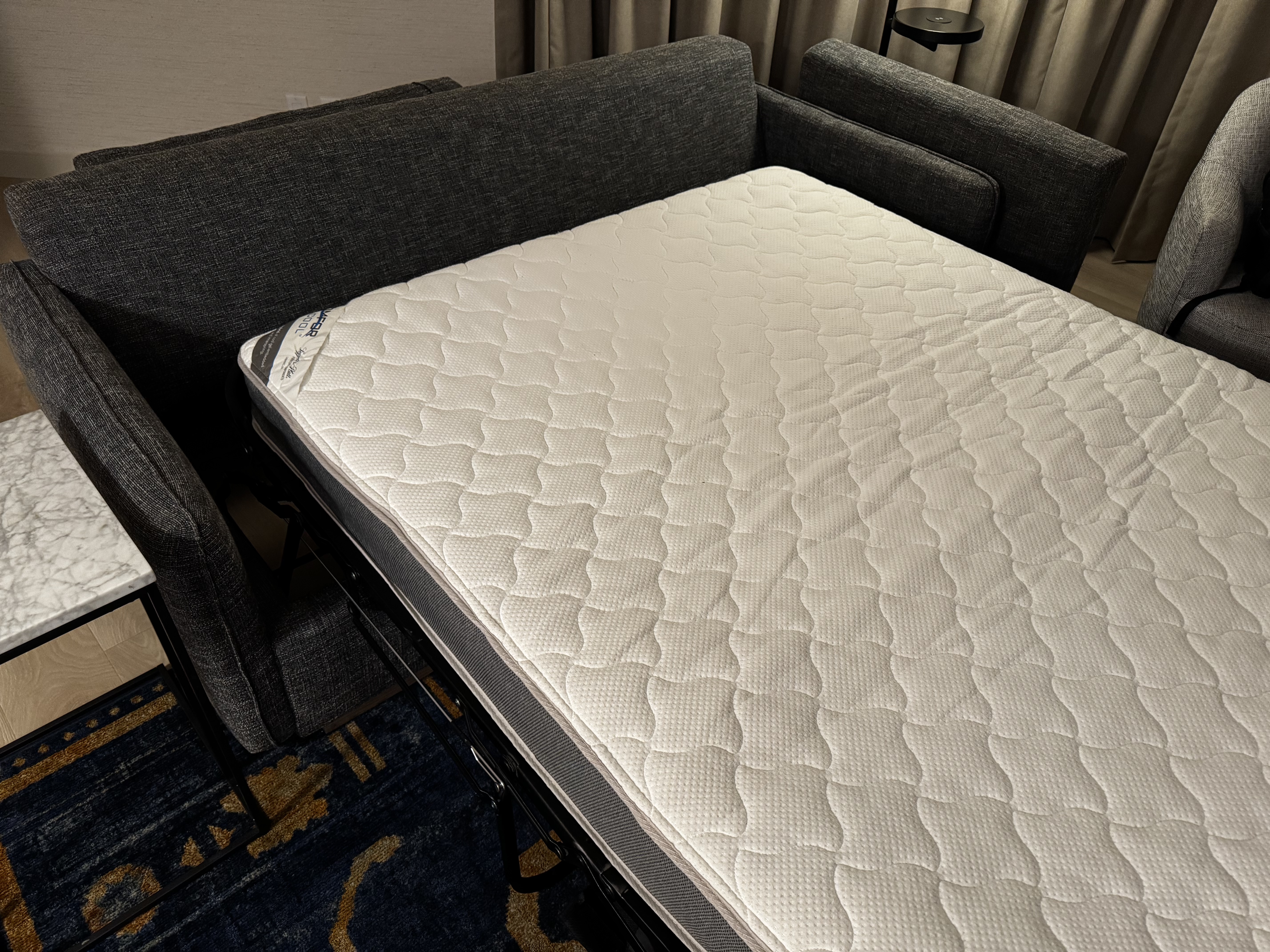 Hyatt Regency Irvine living room fold out bed
