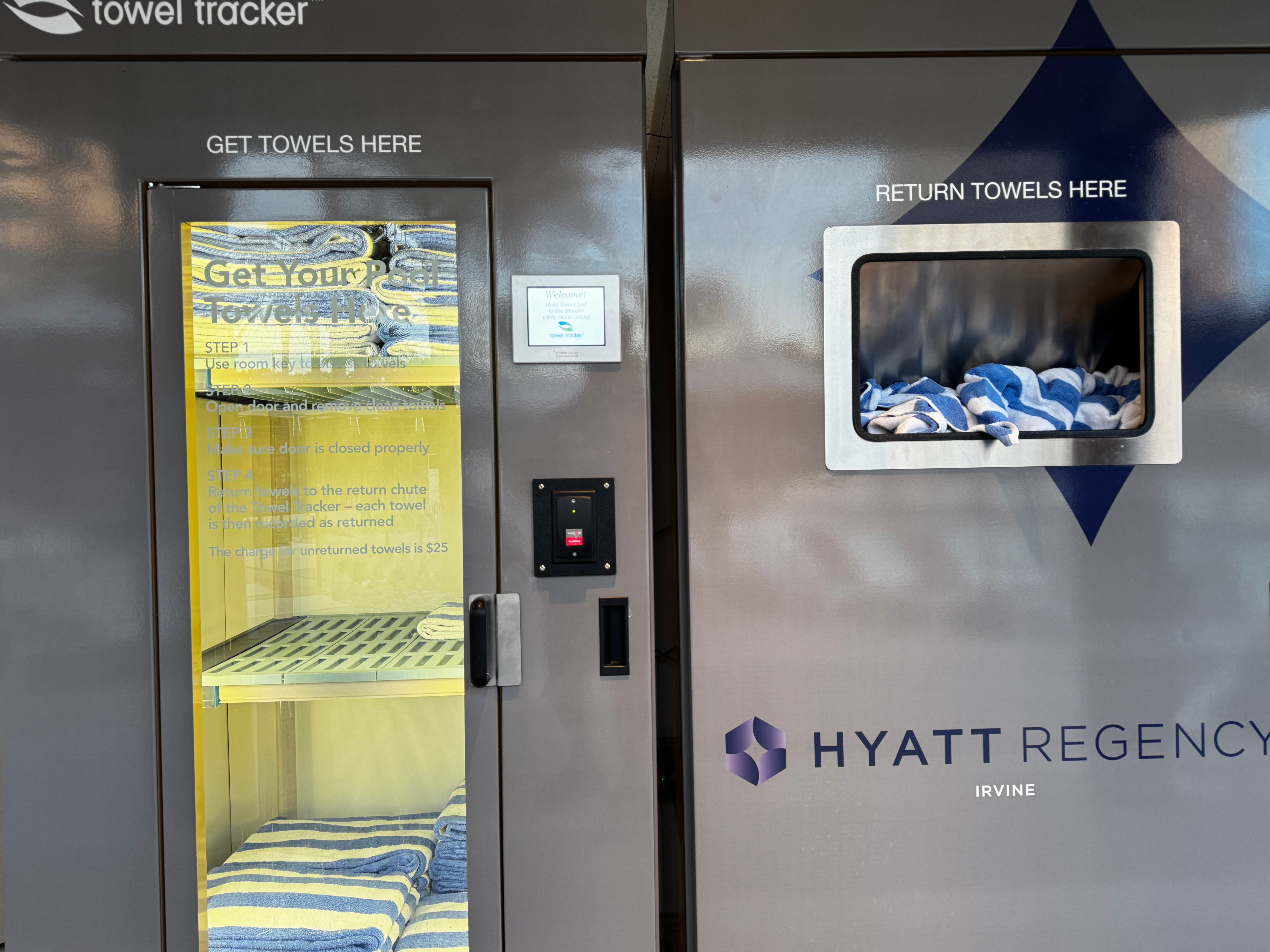 Hyatt Regency Irvine pool towel locker