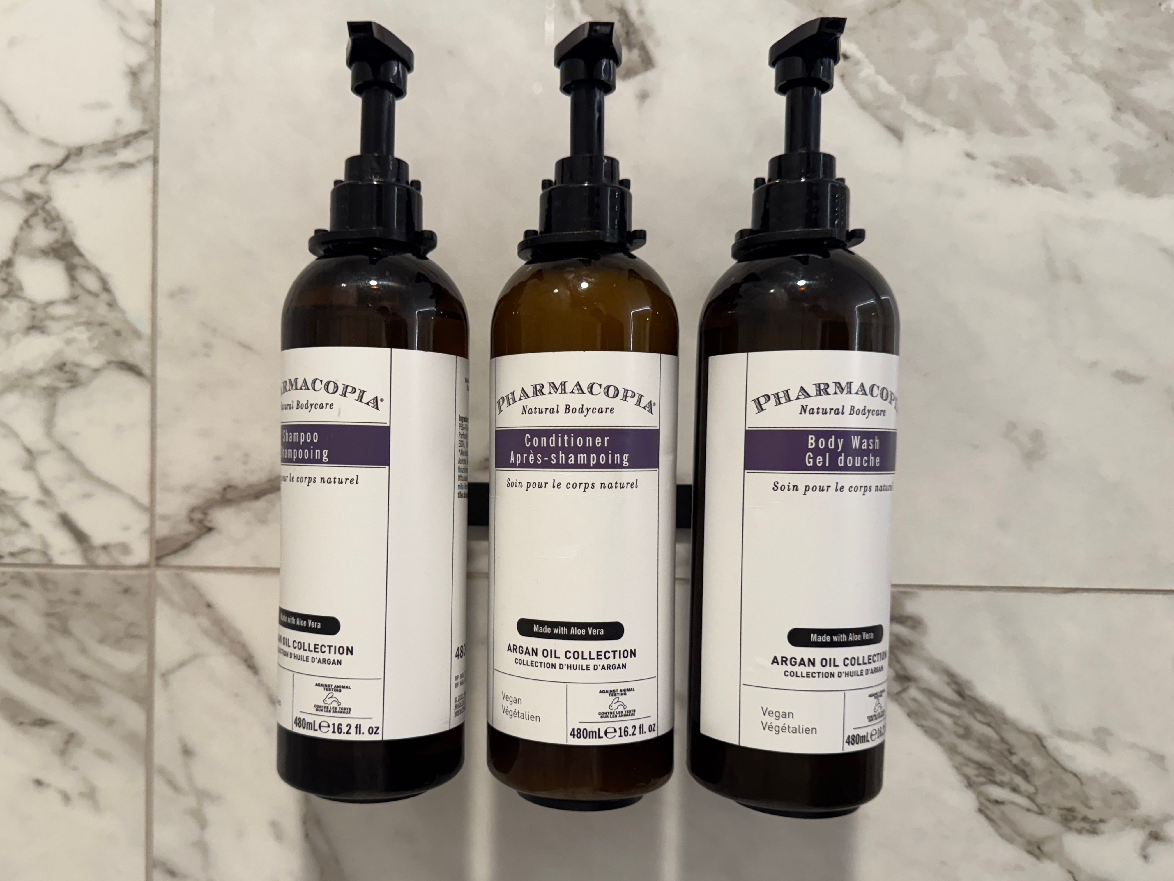 Hyatt Regency Irvine second bathroom pump bottles