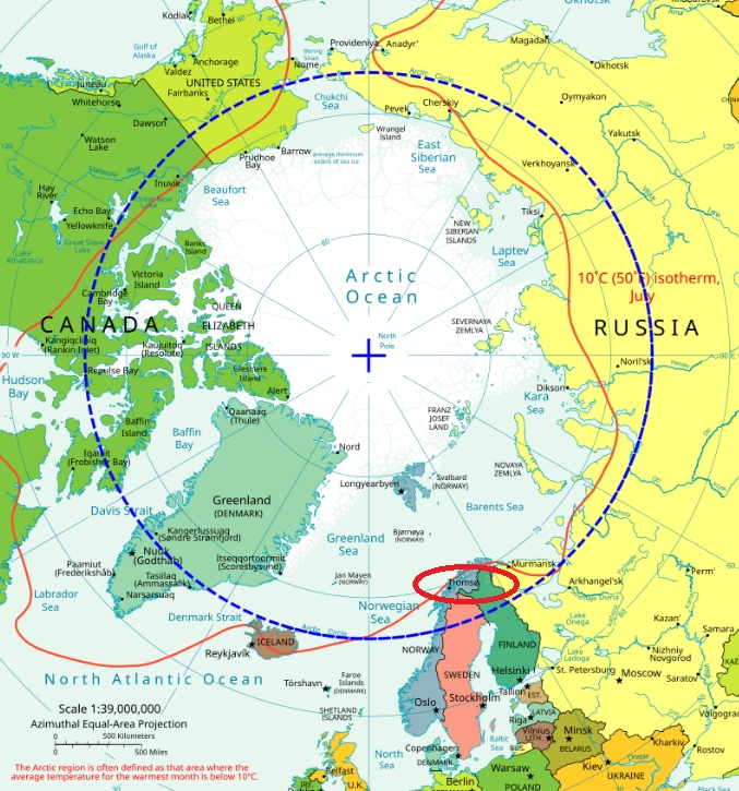 Map of Arctic Circle