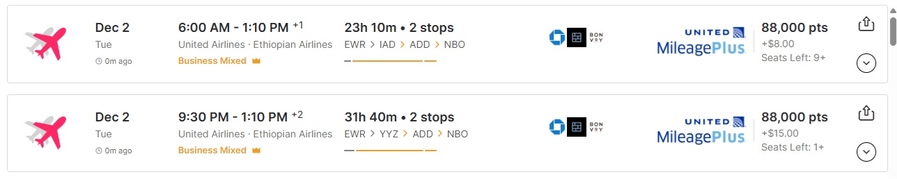 NYC to NBO Roame Travel UA 1