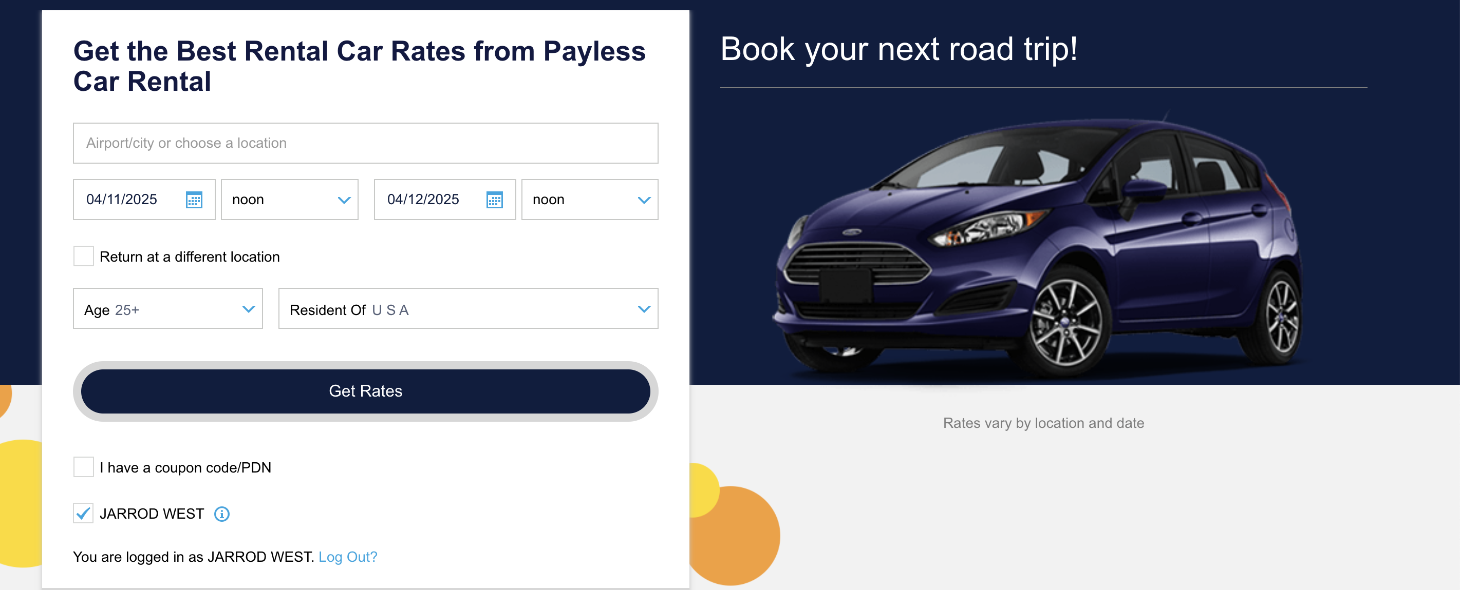 Payless Booking Screen Payless Booking Screen