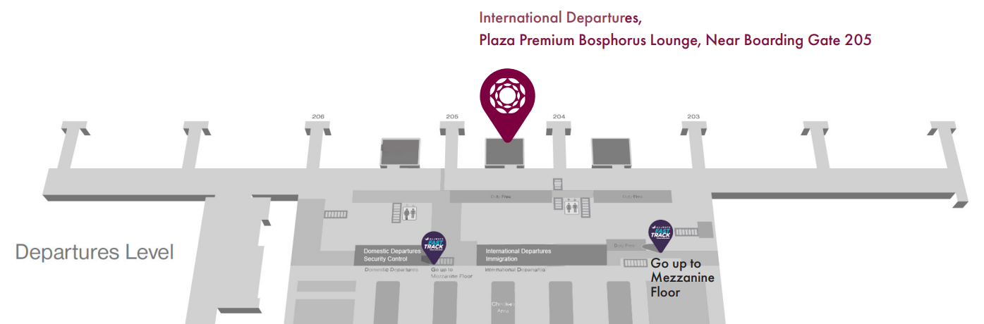 Plaza Premium Bosphorus Lounge terminal map