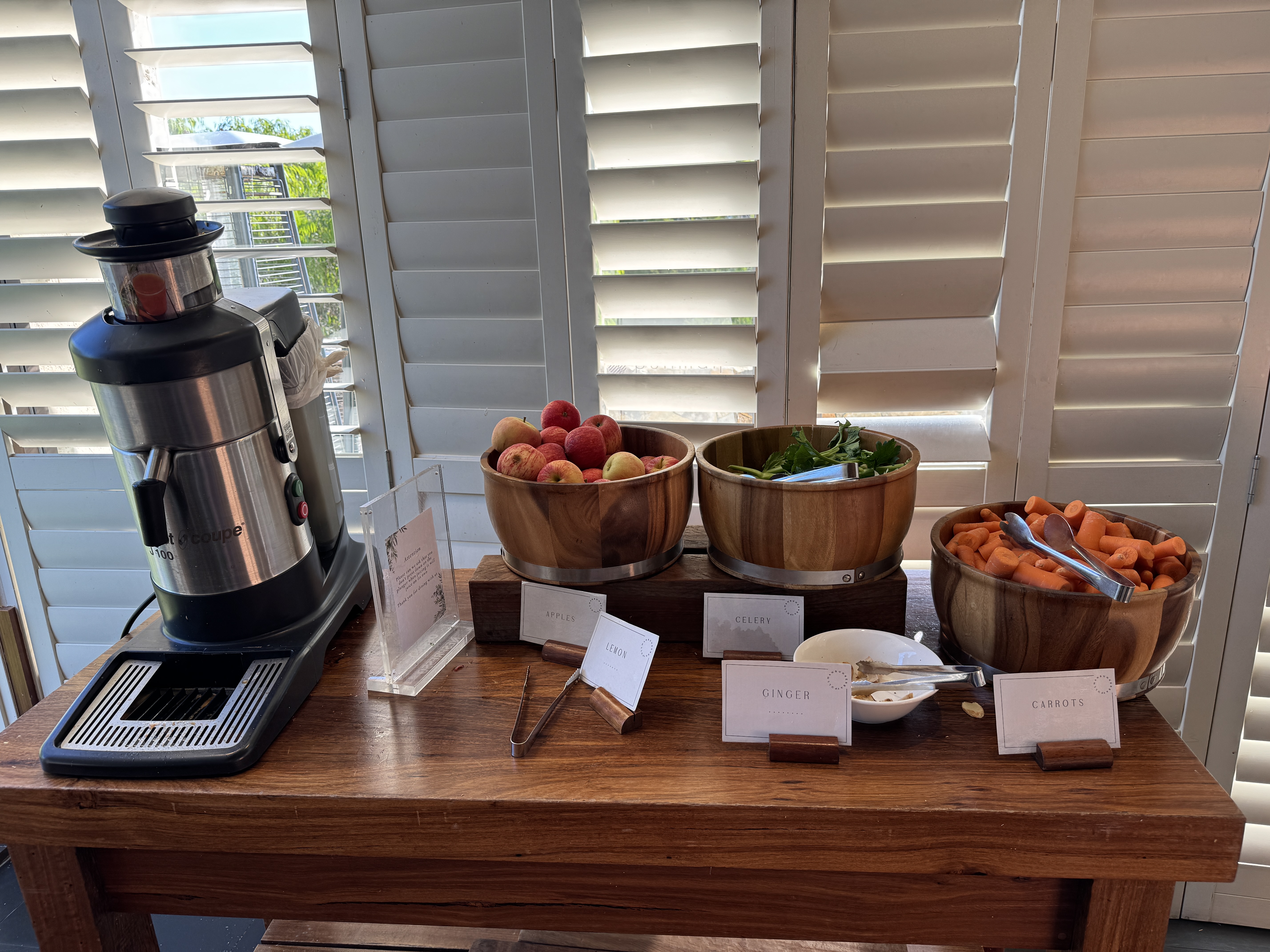 Pullman Bunker Bay Resort breakfast juicer Pullman Bunker Bay Resort breakfast juicer