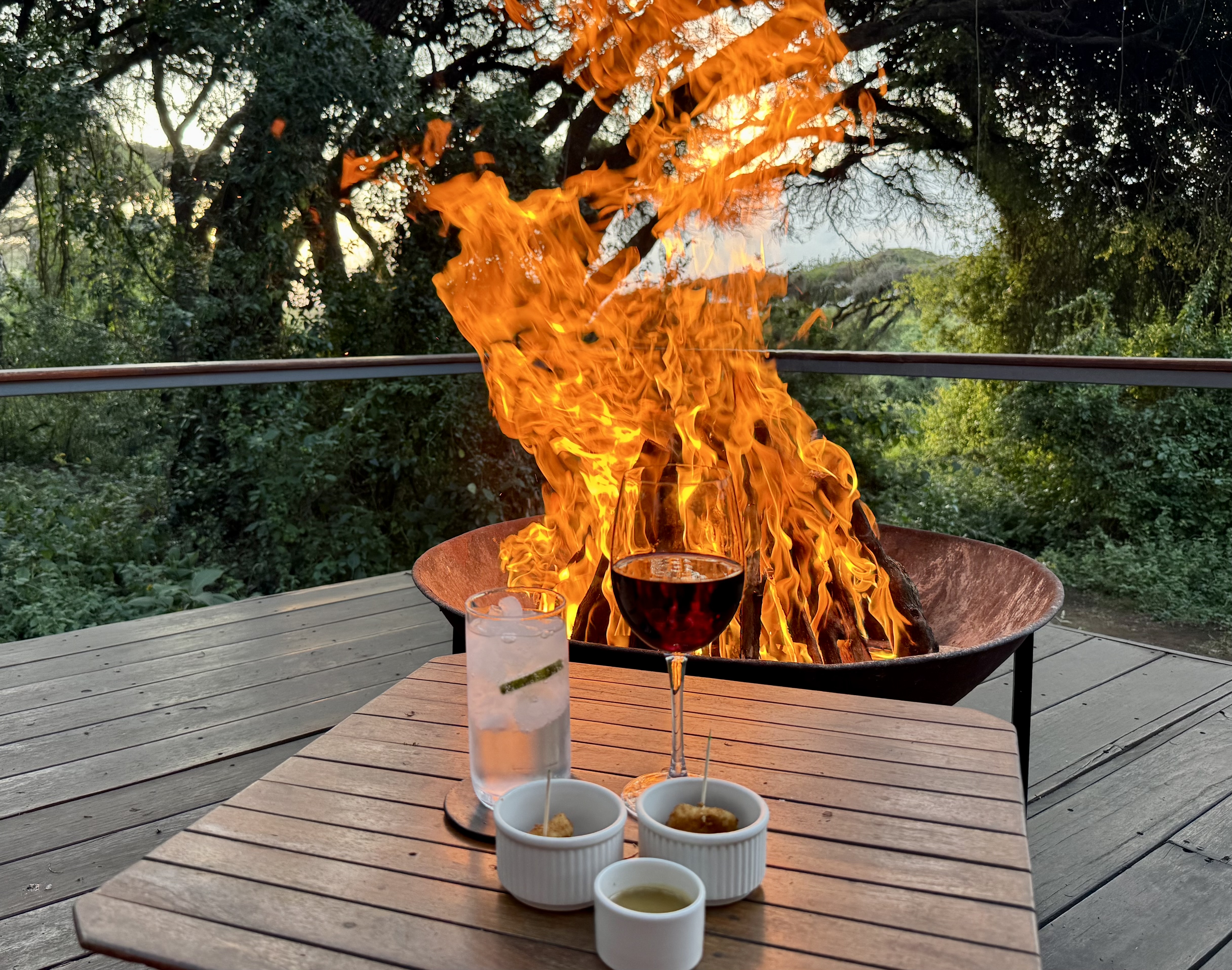 Sanctuary Ngorongoro Camp fireside sundowner