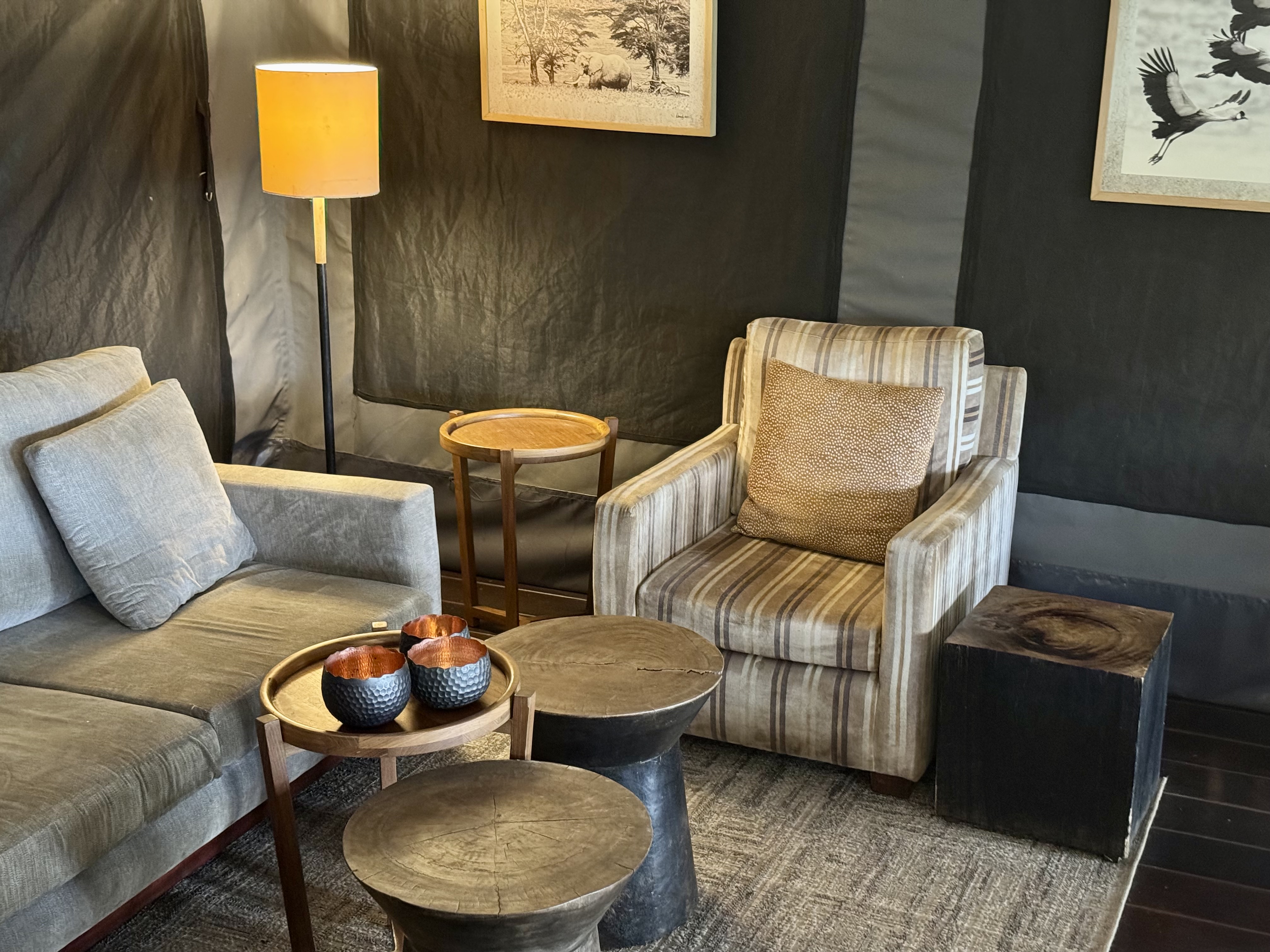 Sancturary Ngorongoro Camp comfy lounge seating