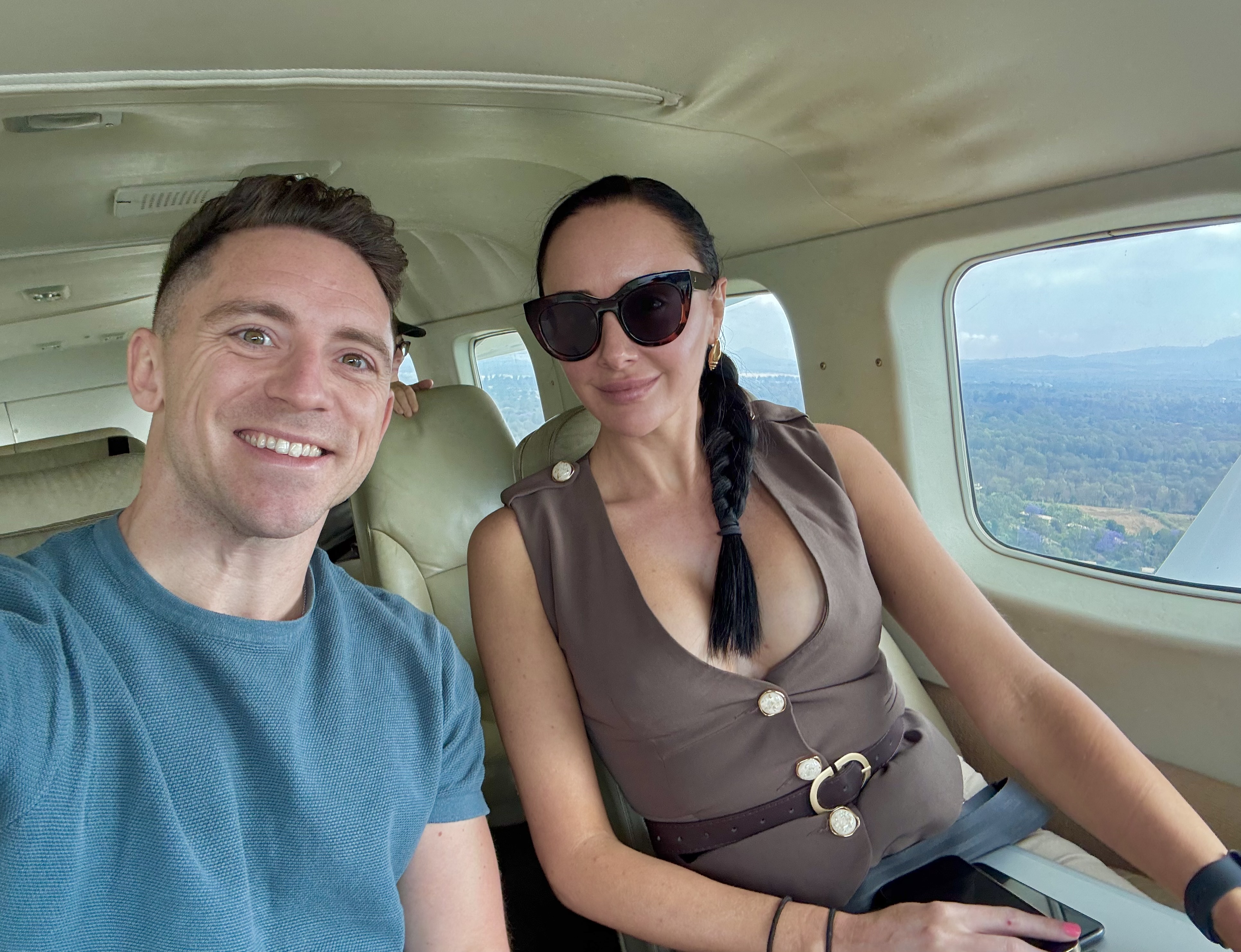 Selfie in the sky on route to Tanzanian safari