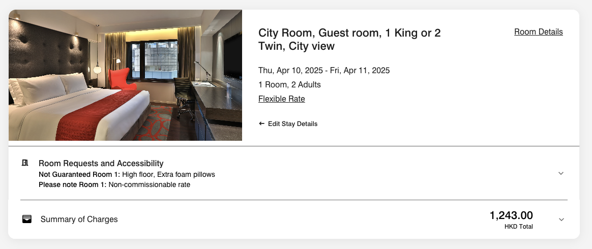 The Mira Hong Kong cash rate with tax for room