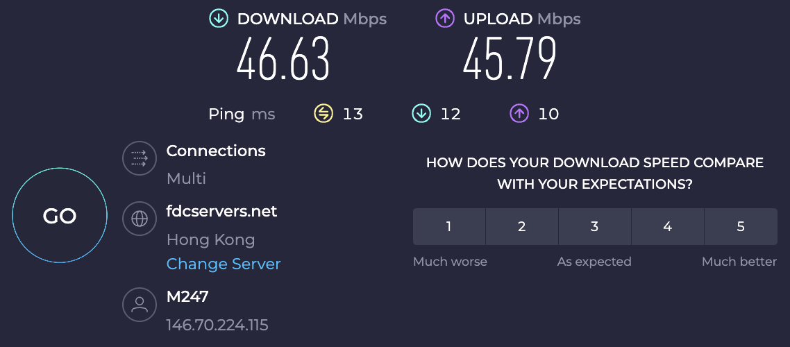The Mira Hong Kong wi fi test