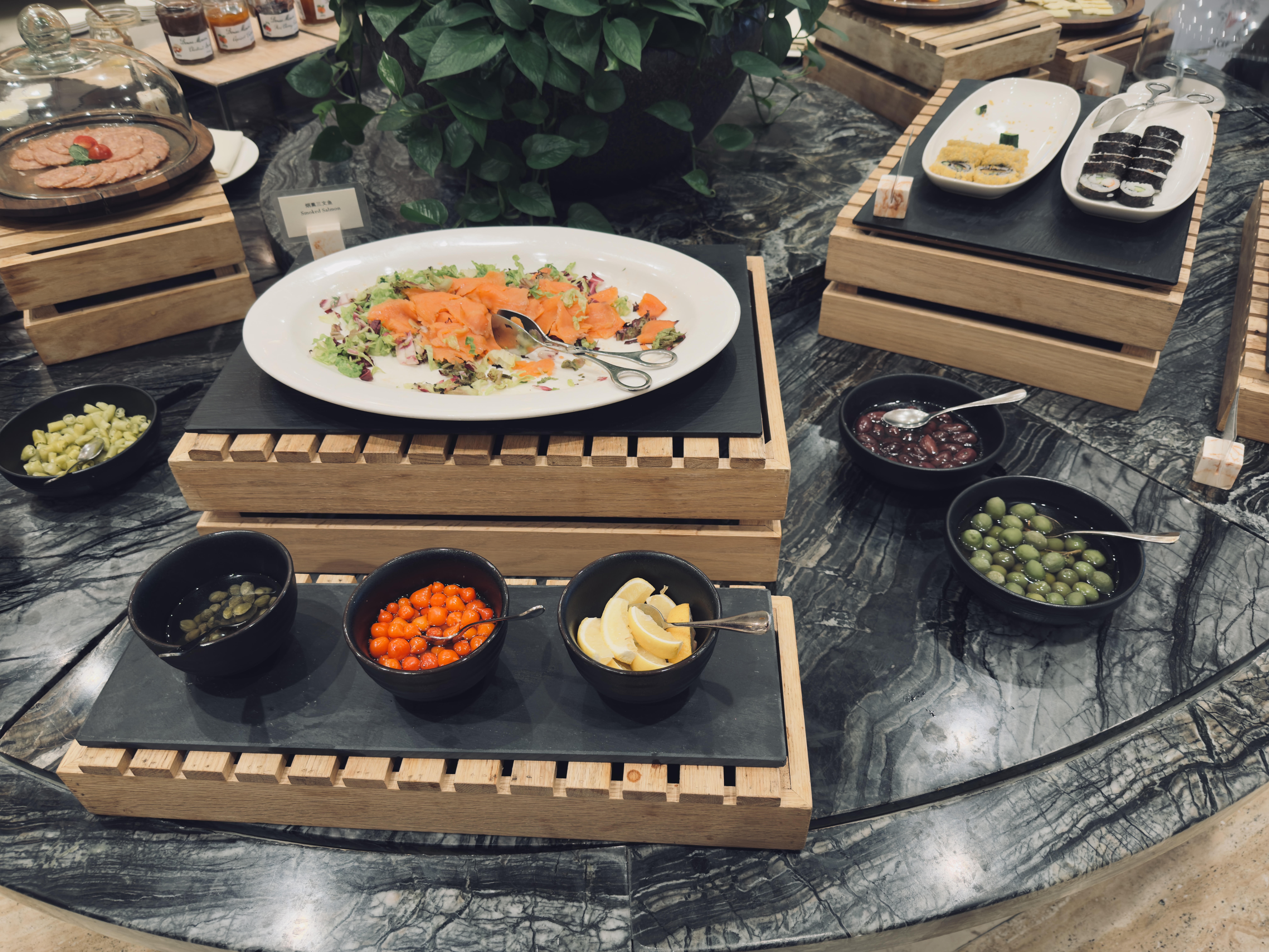 The St. Regis Beijing breakfast salmon and sushi