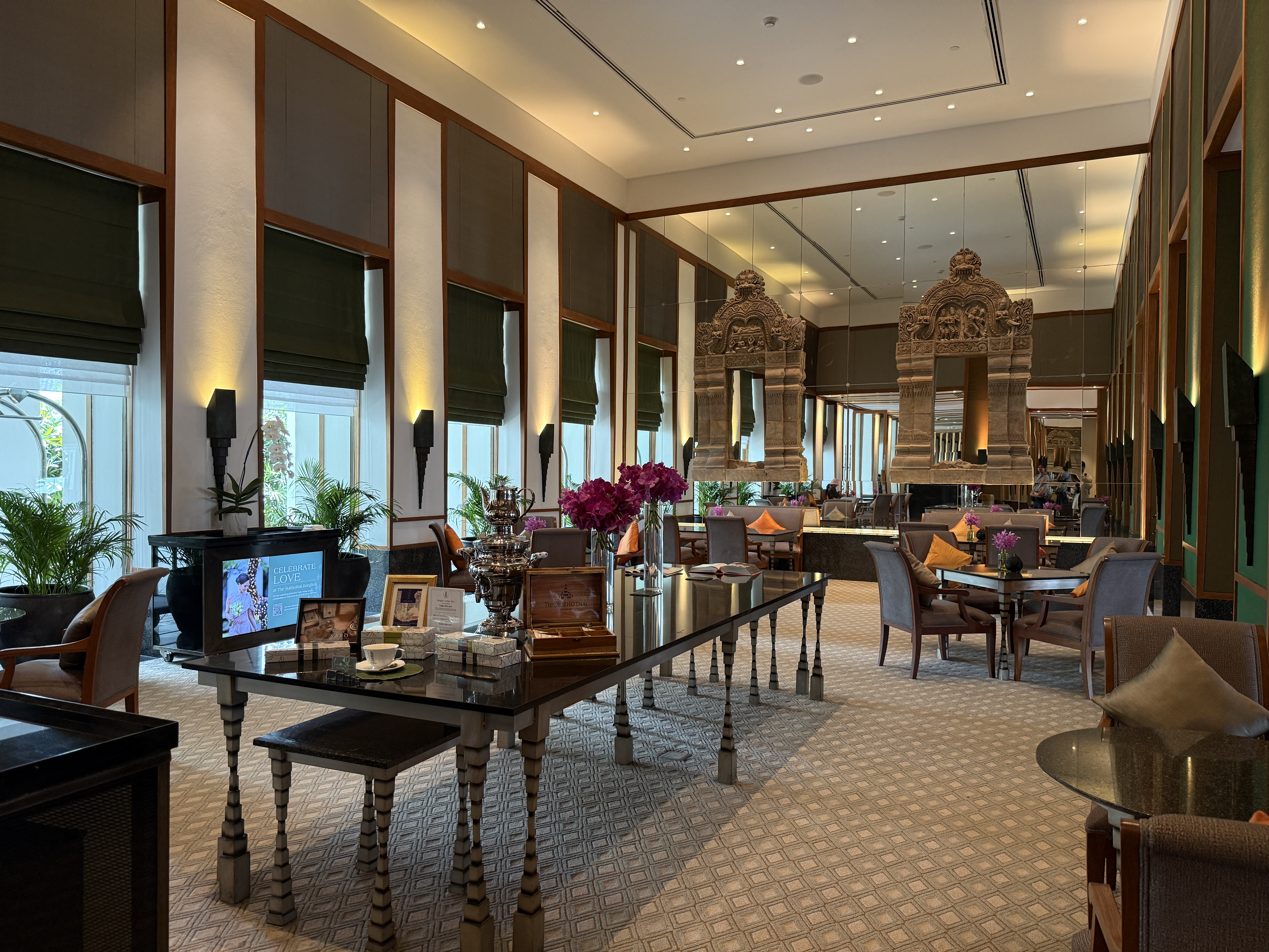 The Sukhothai Bangkok lobby seating and afternoon tea