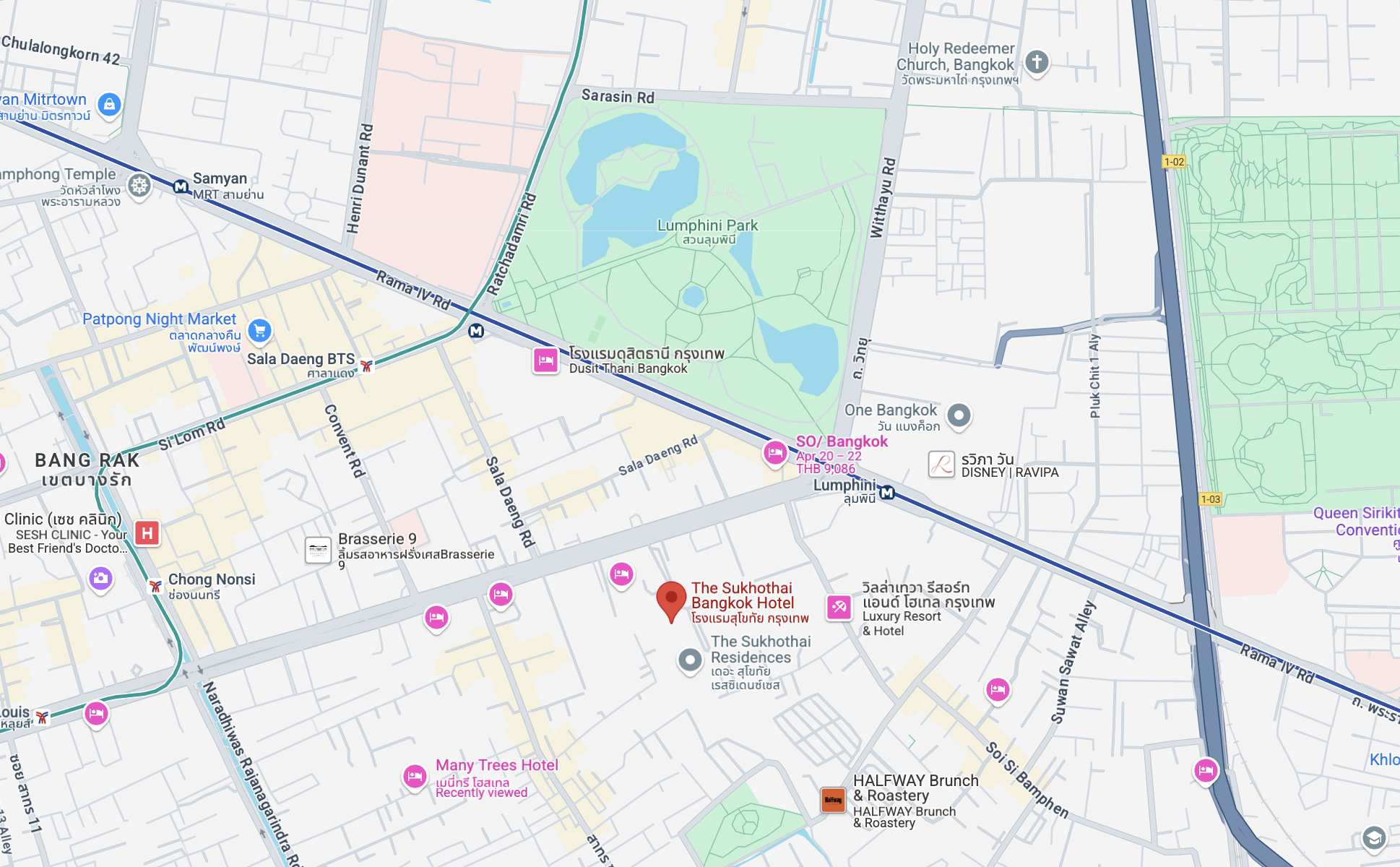 The Sukhothai Bangkok location