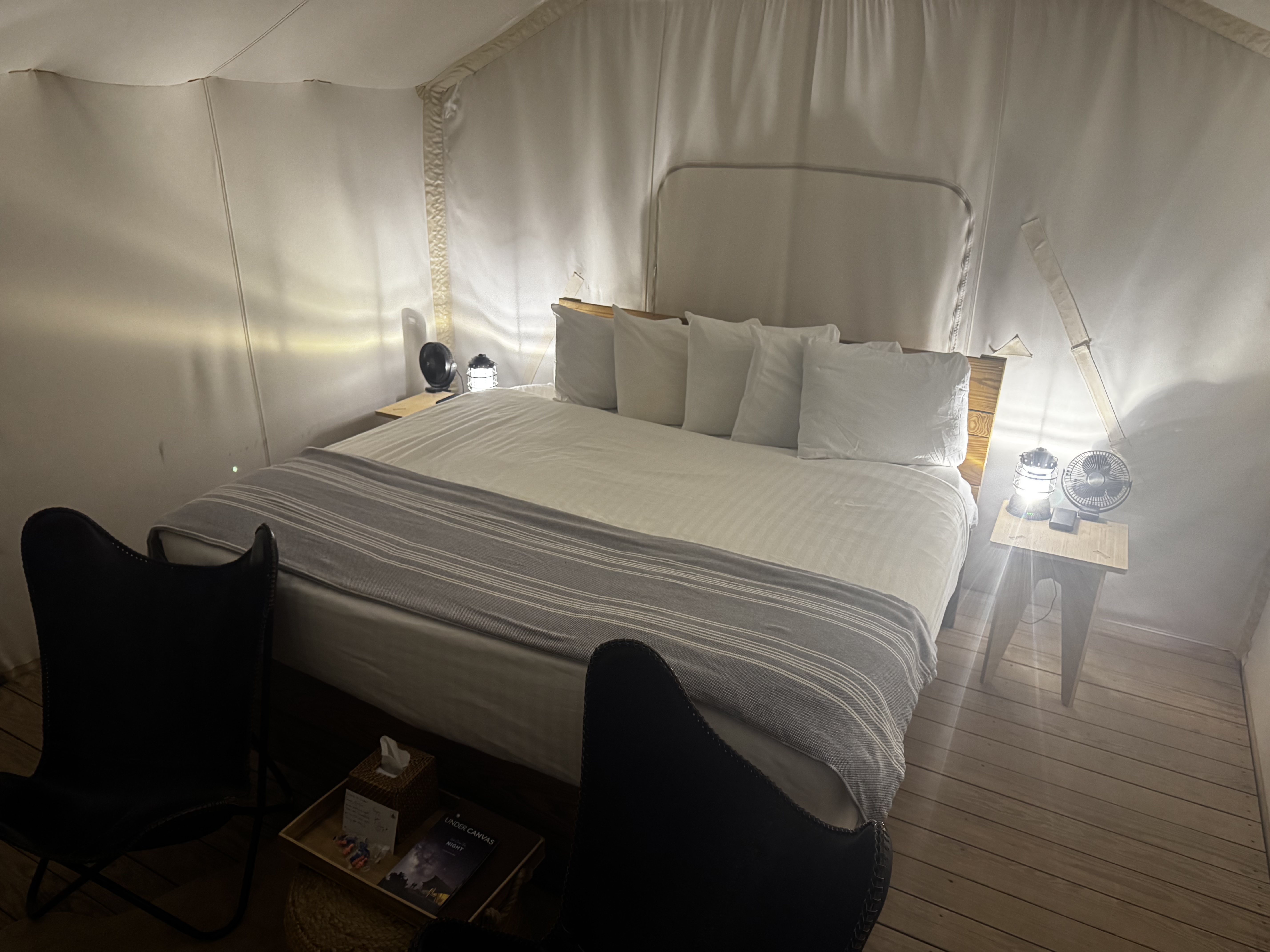 Under Canvas Moab Safari Tent bed chairs