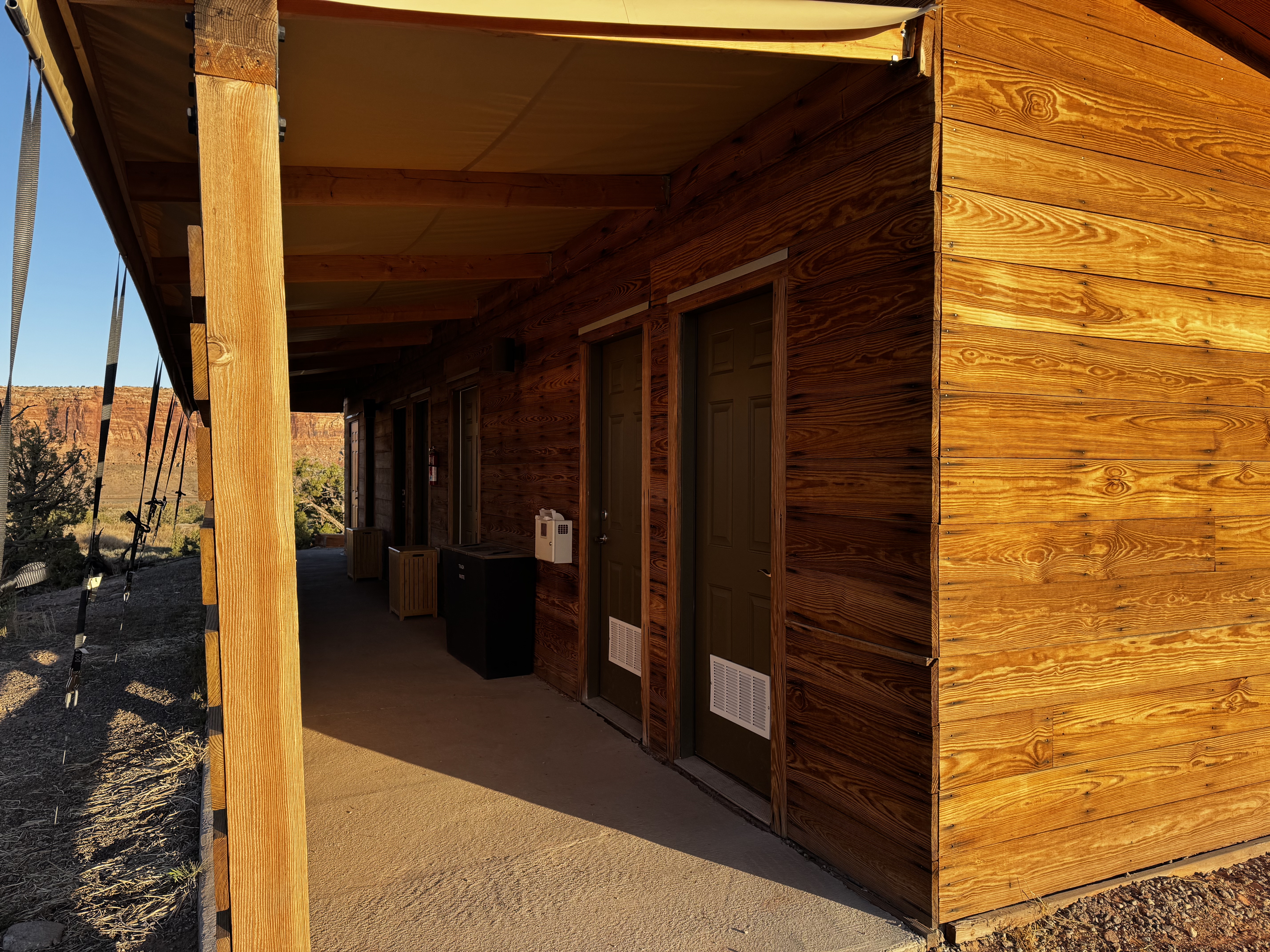 Under Canvas Moab bathroom building