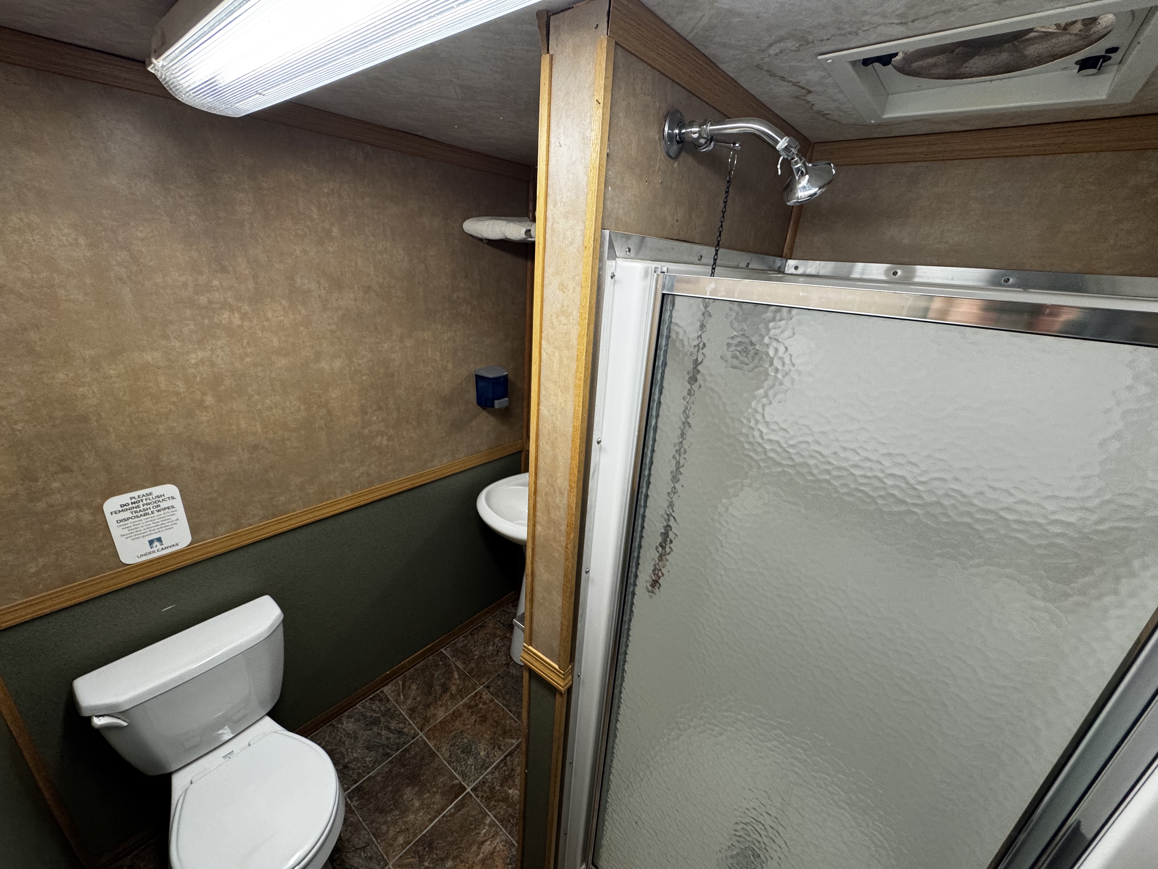Under Canvas Moab bathroom near lobby