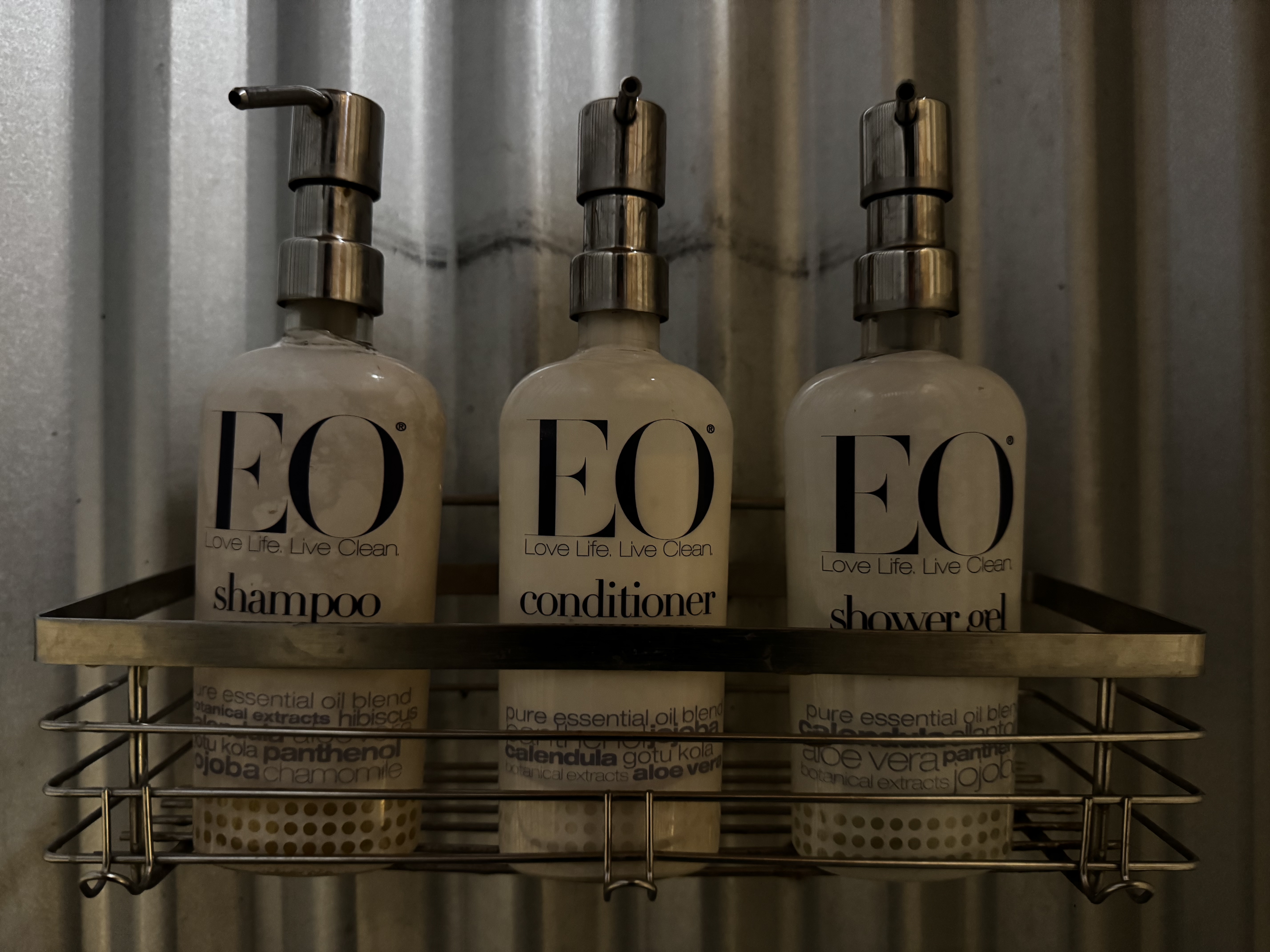 Under Canvas Moab bathroom pump bottles