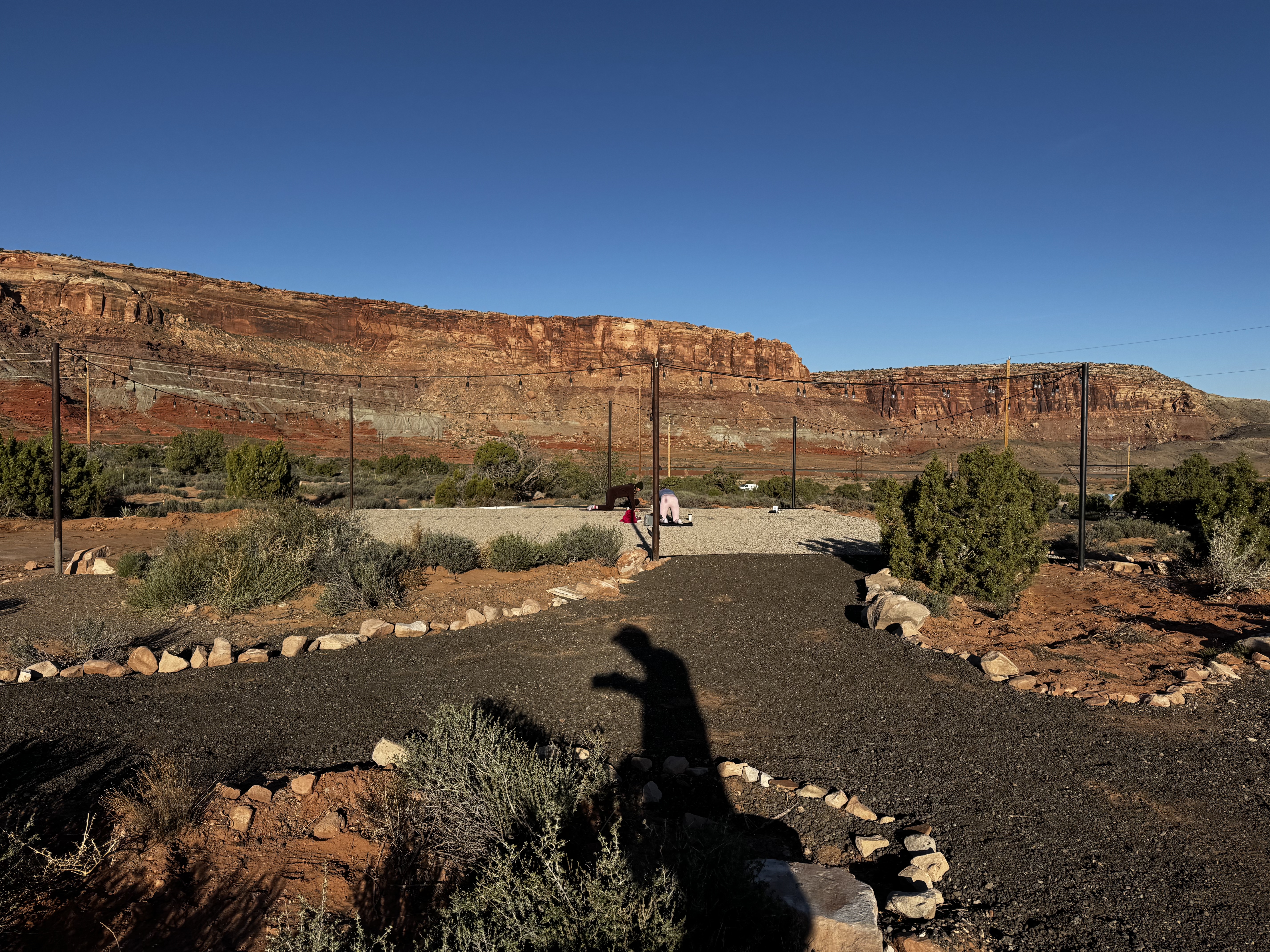Under Canvas Moab morning yoga