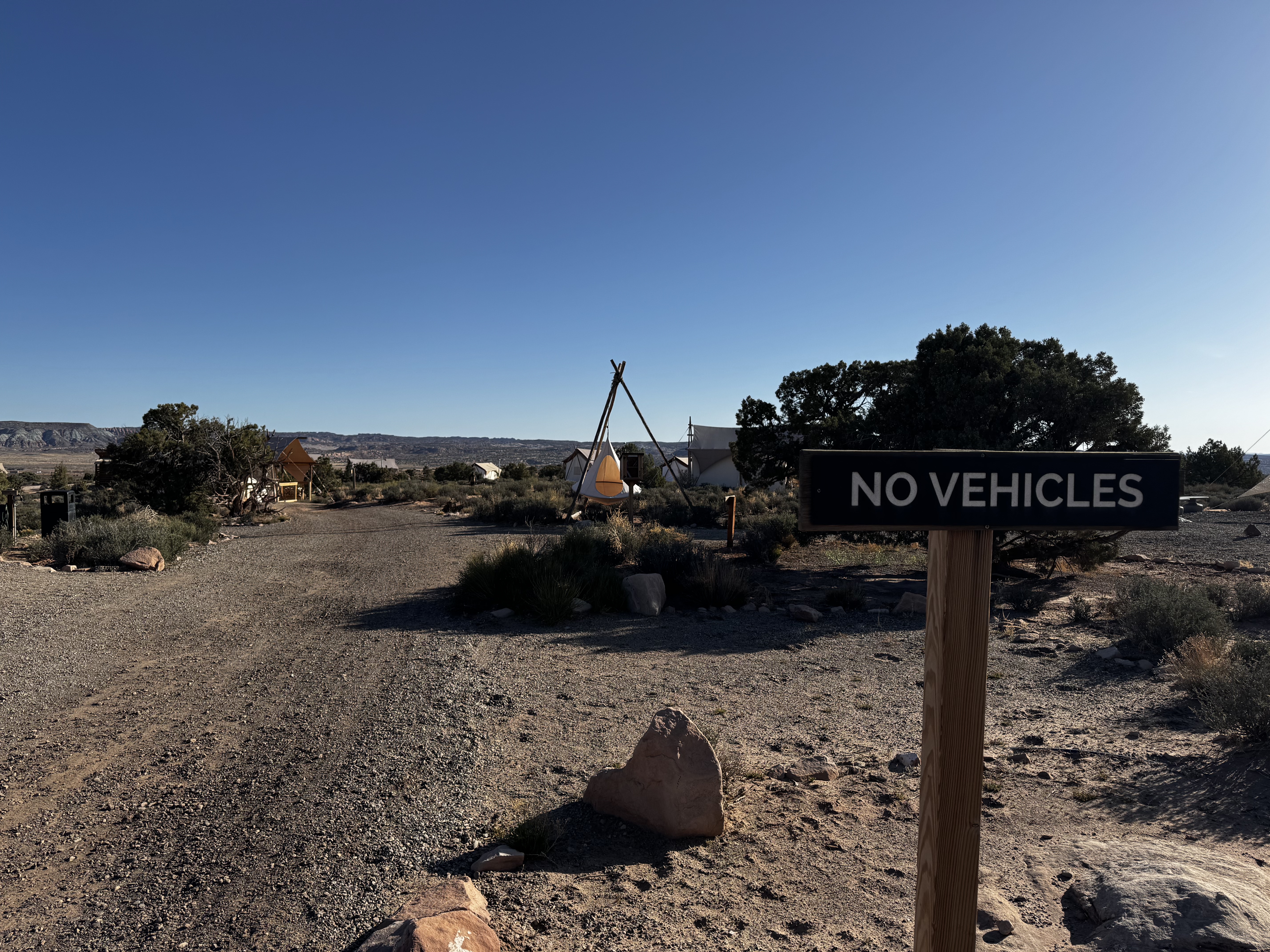 Under Canvas Moab no vehicles