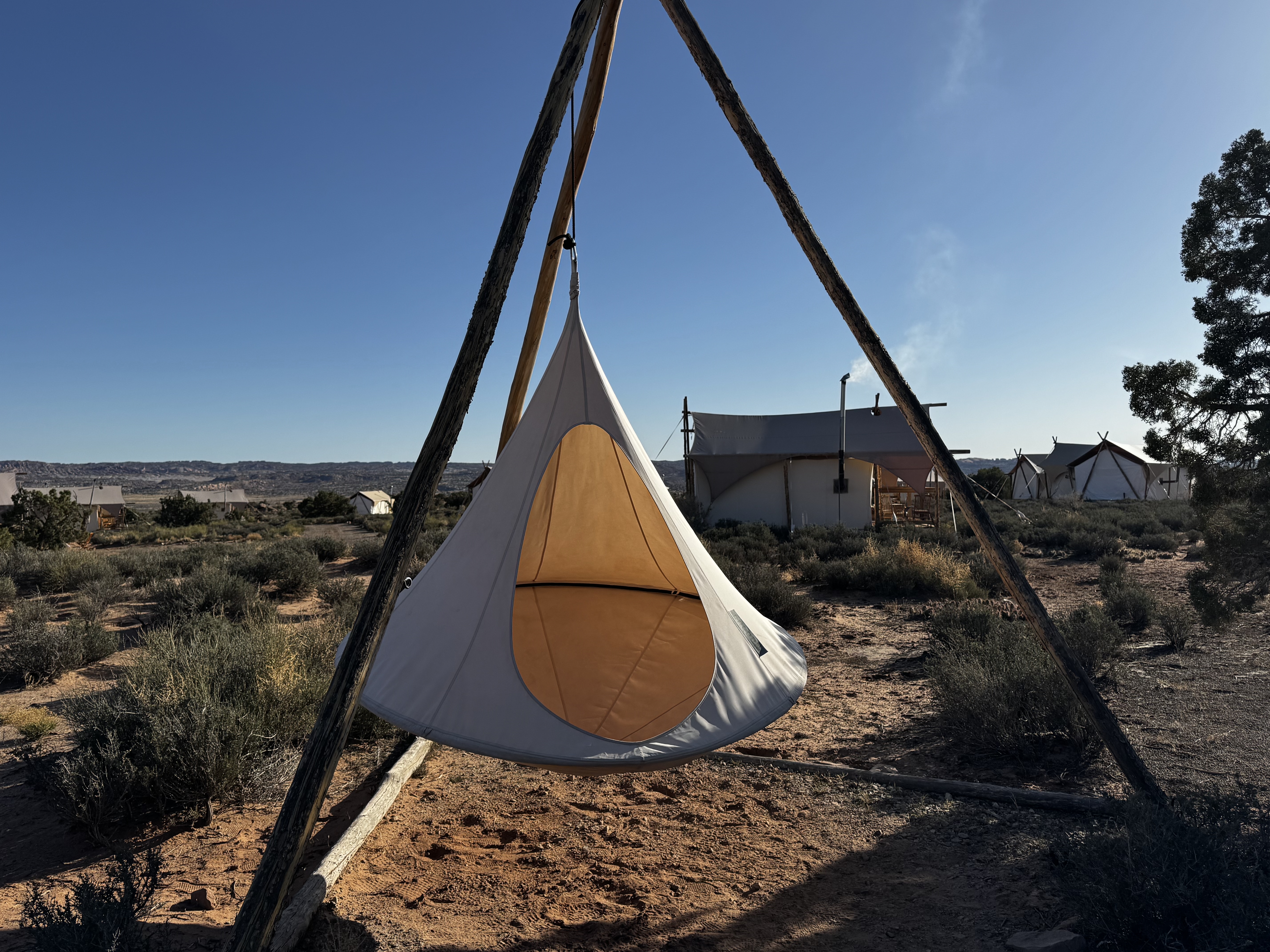 Under Canvas Moab teepee swing
