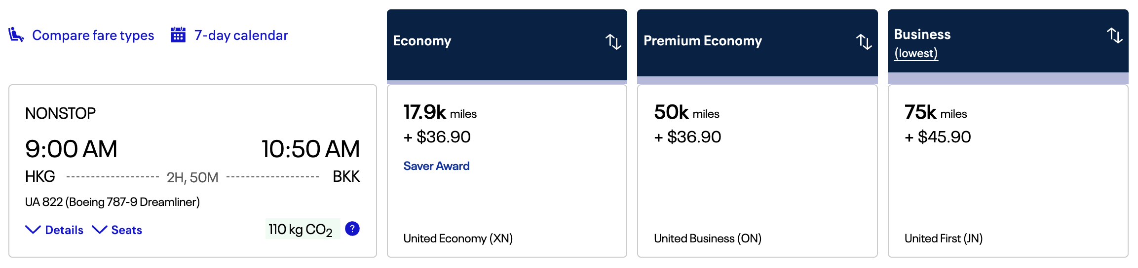 United Airlines award redemption HKG BKK United Airlines award redemption HKG BKK