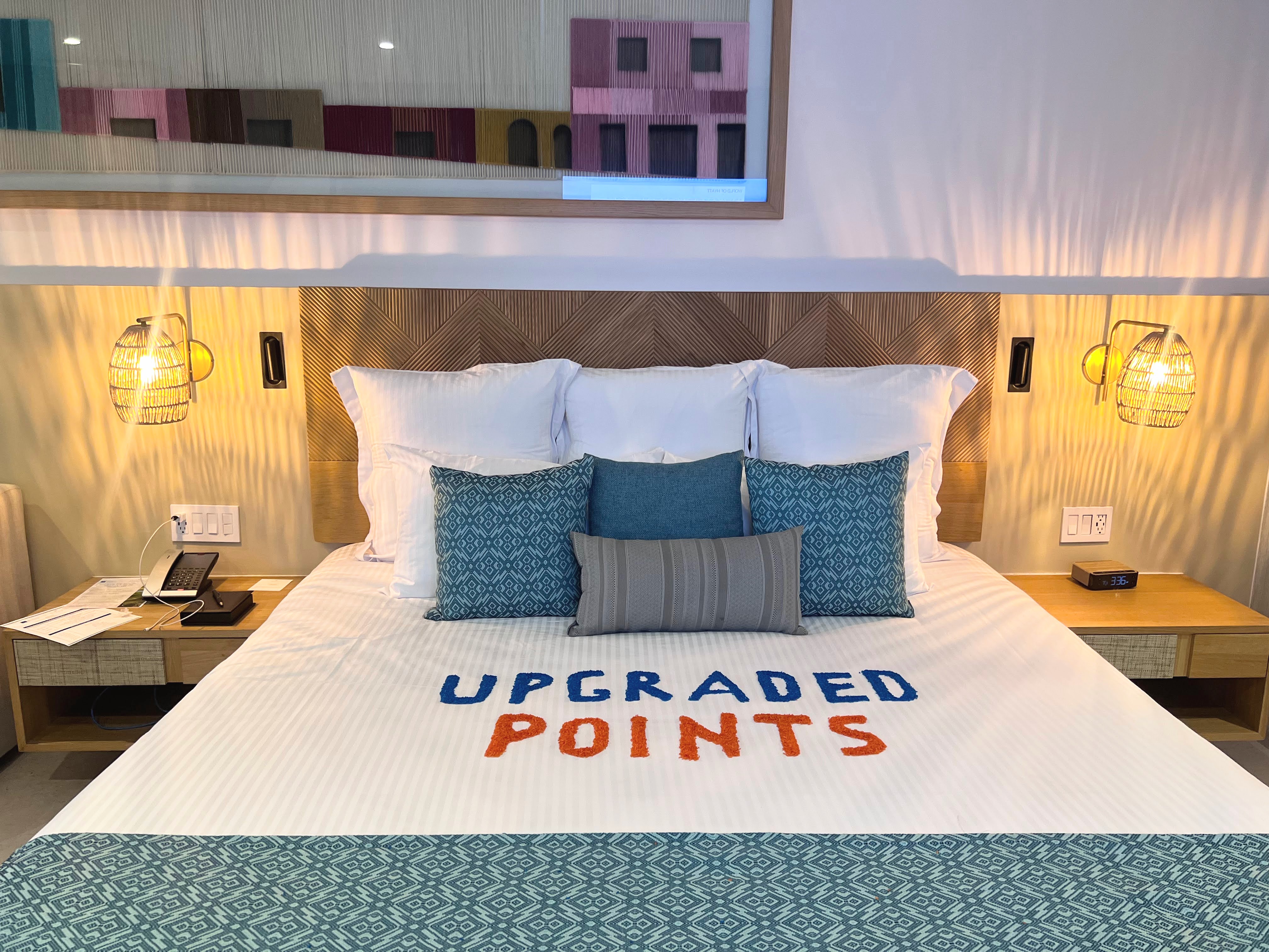 Upgraded Points on bed at Dreams Mazatlan
