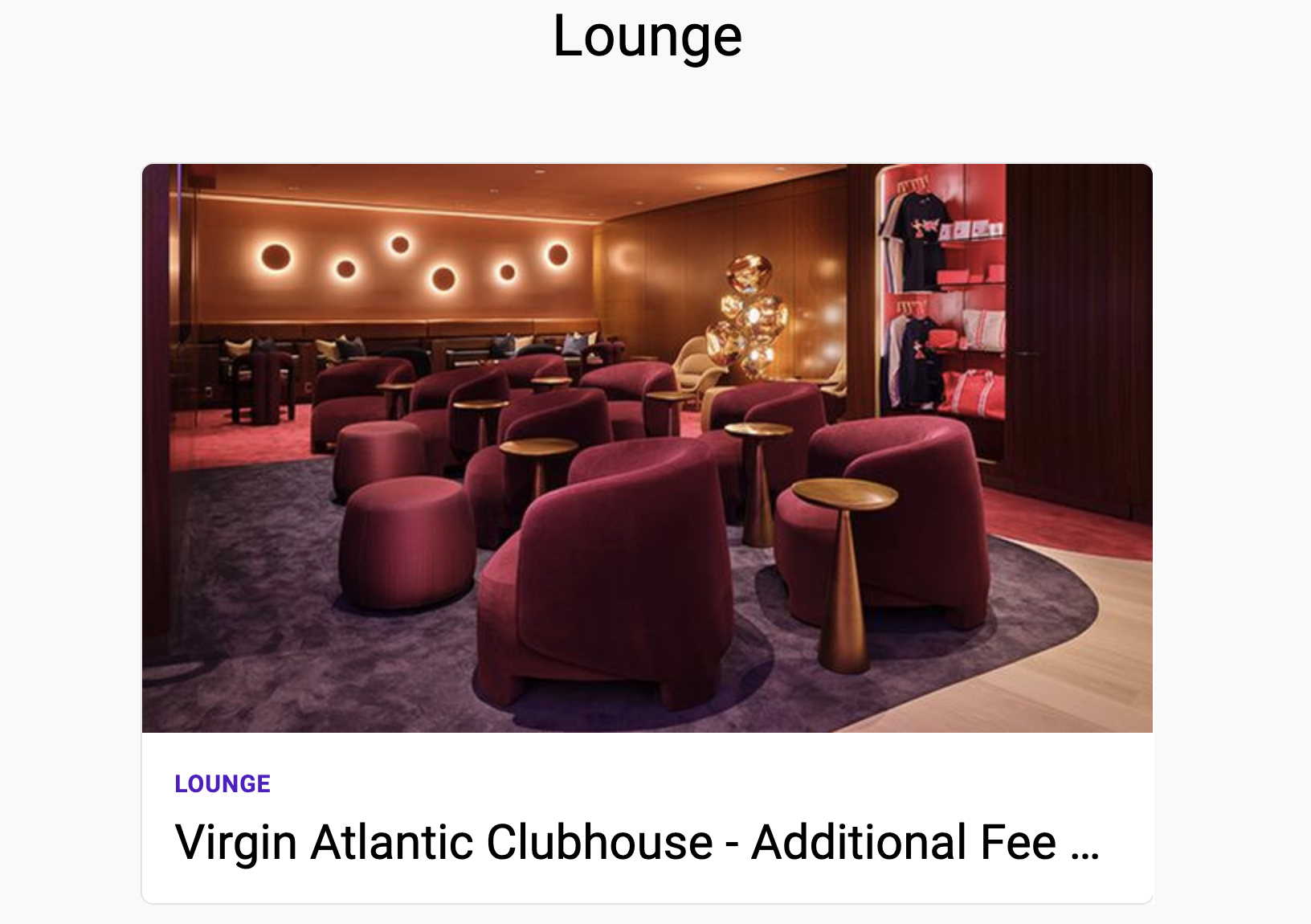 Virgin Atlantic Clubhouse Additional Fee Virgin Atlantic Clubhouse Additional Fee