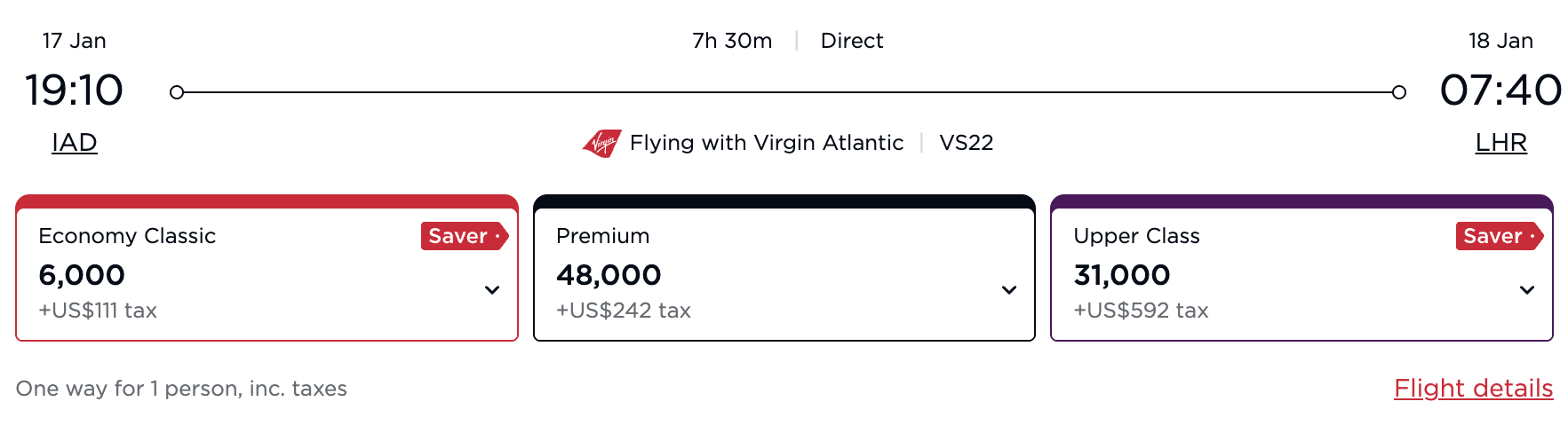Flight search results Virgin Atlantic Virgin Atlantic iad lhr