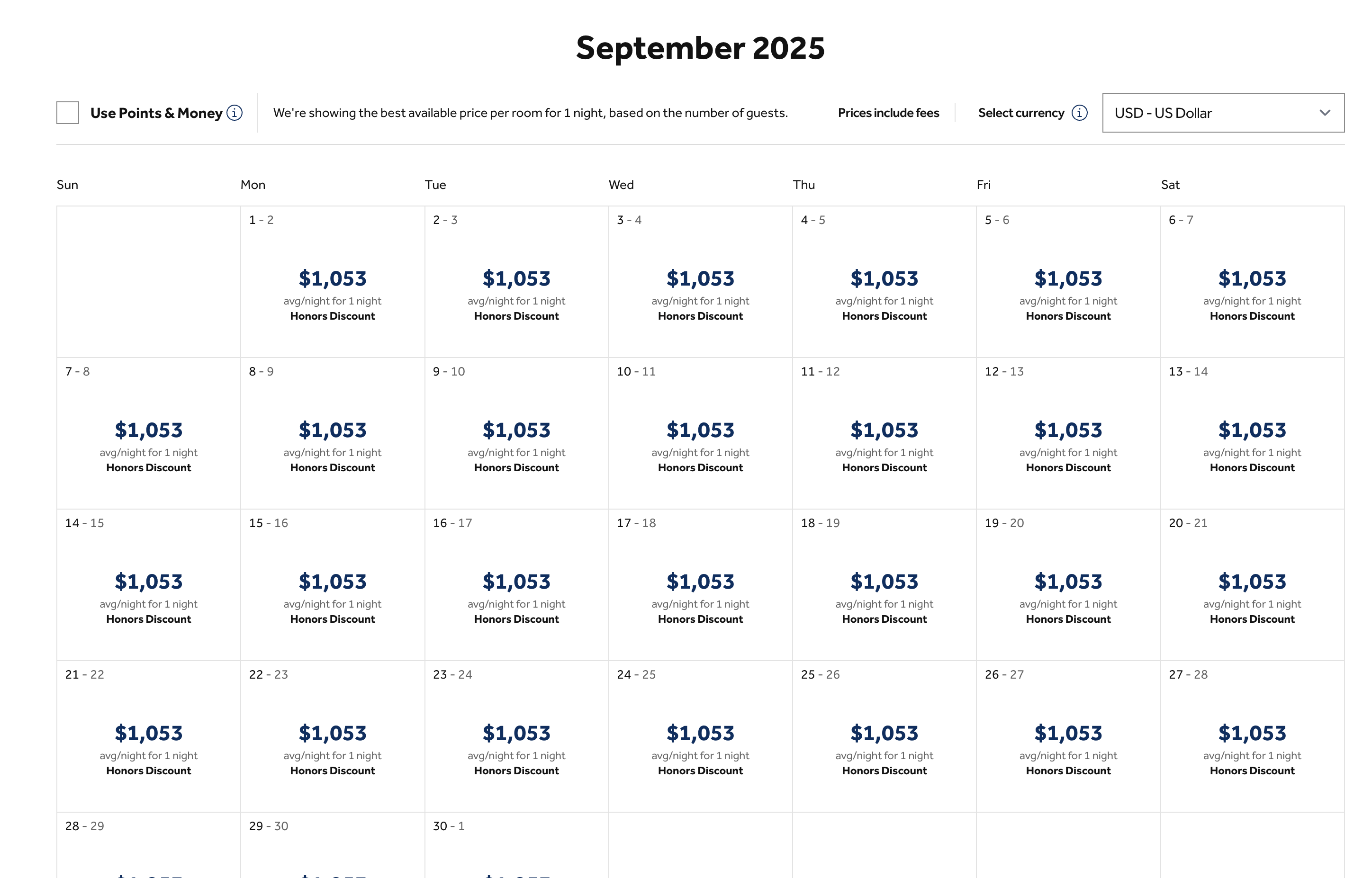 Waldorf Astoria Cash Rates Waldorf Astoria Costa Rica cost in September 2025