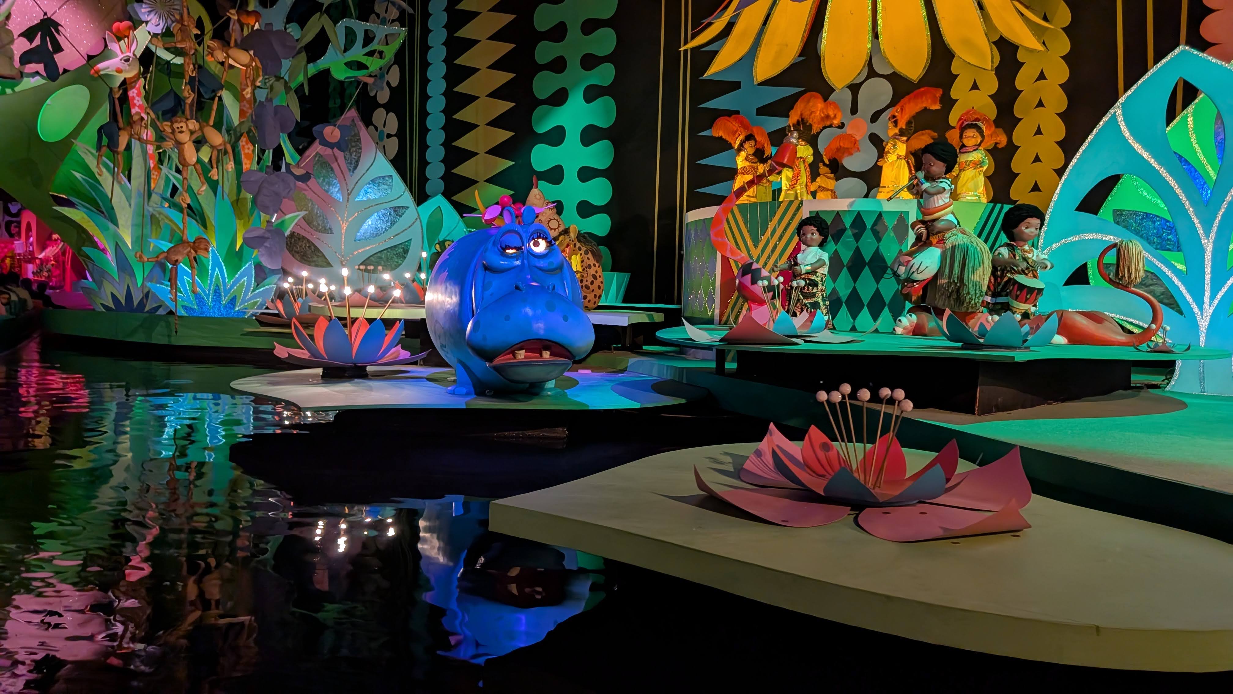 Winking hippo at Small World in the Magic Kingdom Winking hippo at Small World in the Magic Kingdom
