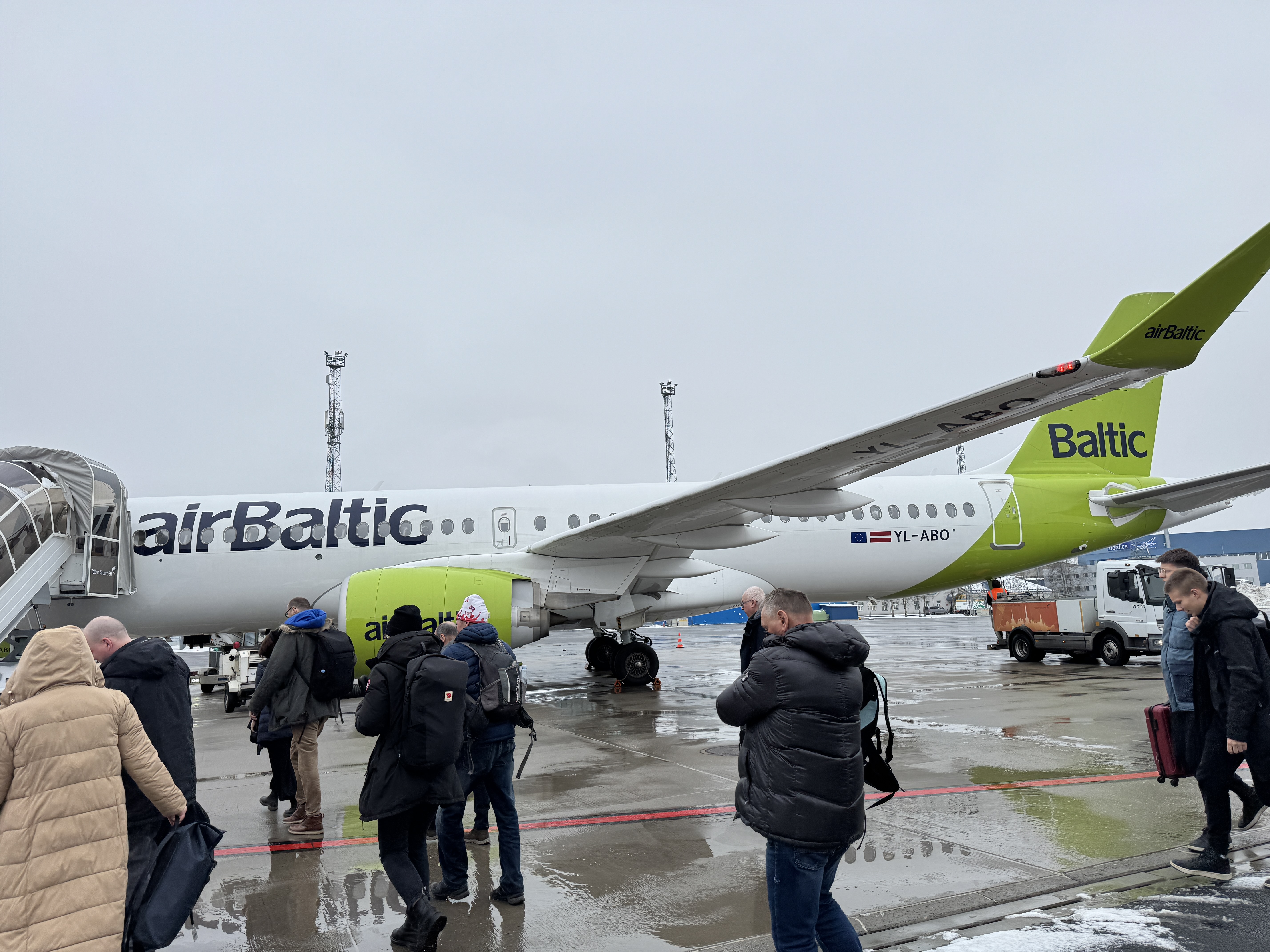 airBaltic A220 300 TLL boarding airBaltic A220 300 TLL boarding