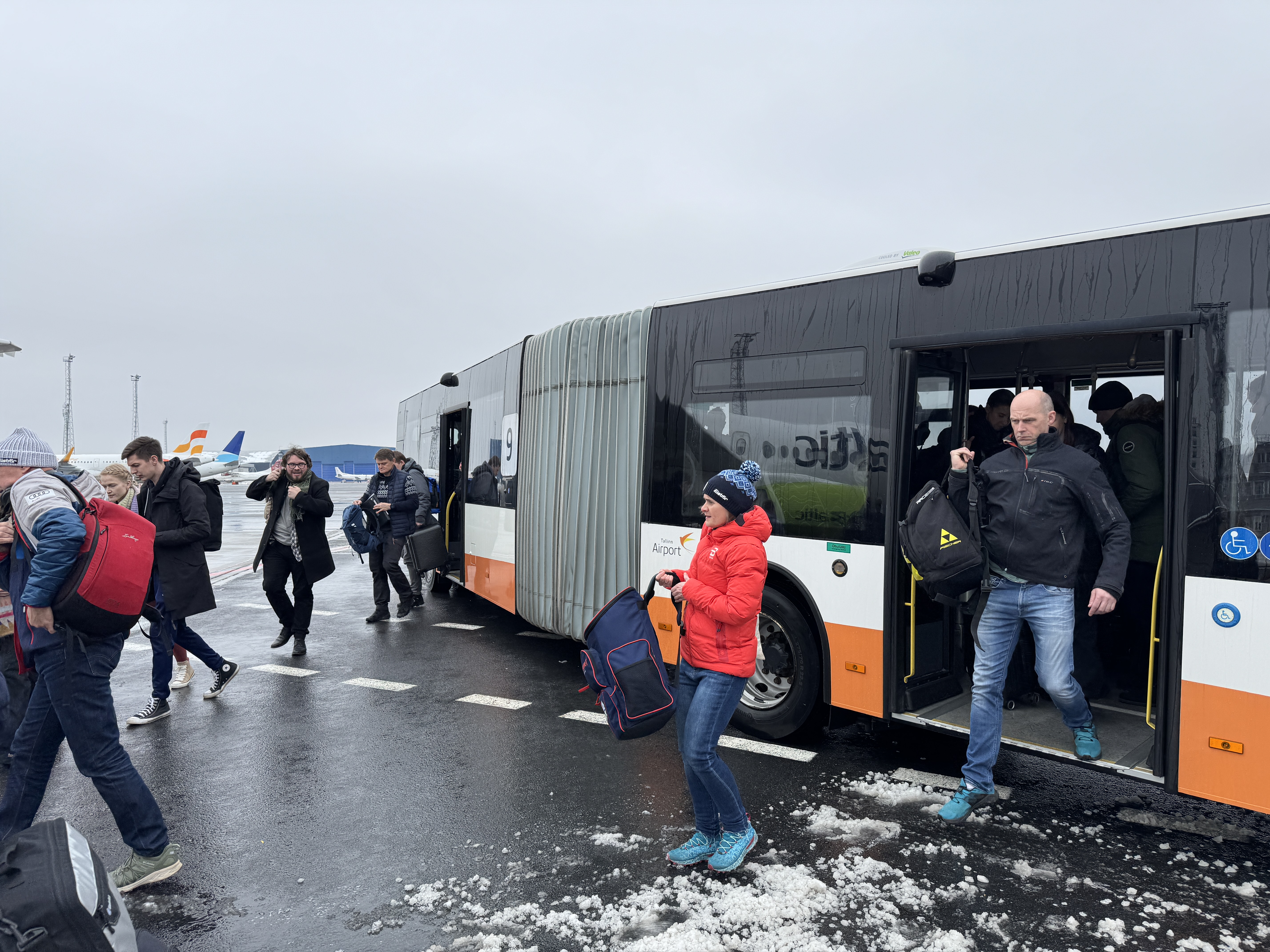 airBaltic TLL bus boarding airBaltic TLL bus boarding