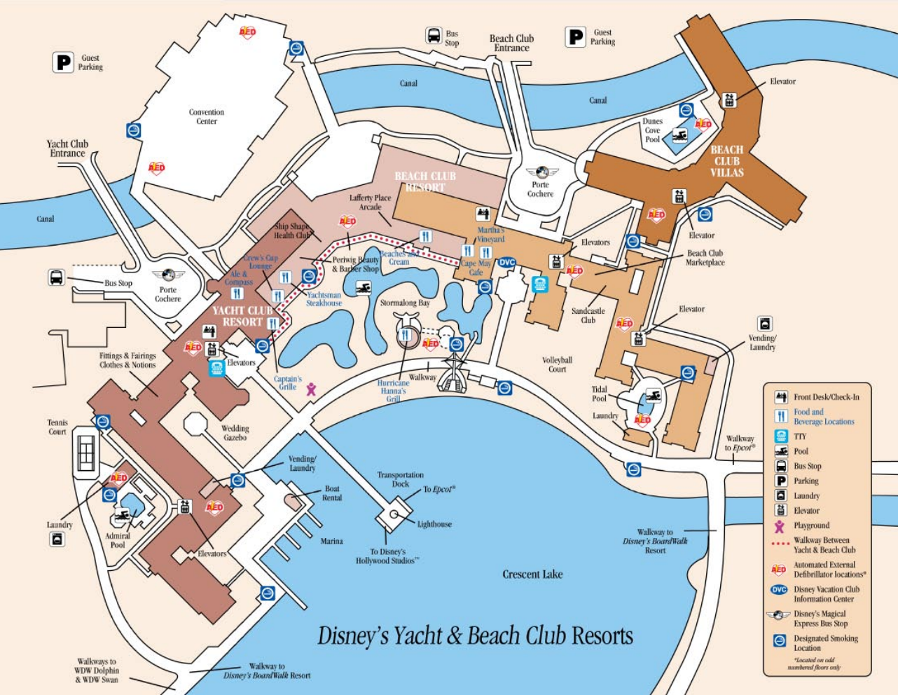 Disney’s Yacht & Beach Club Map Disney's Yacht & Beach Club Map