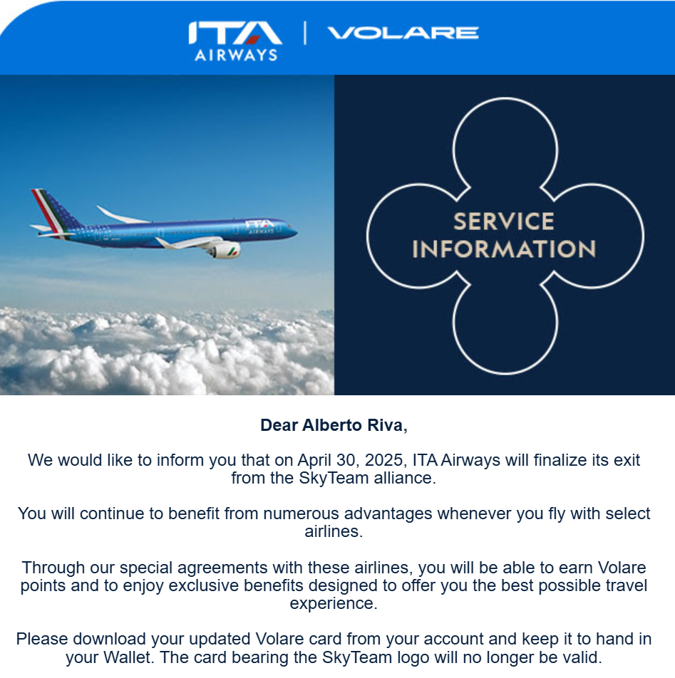 ita airways skyteam exit email ita airways skyteam exit email