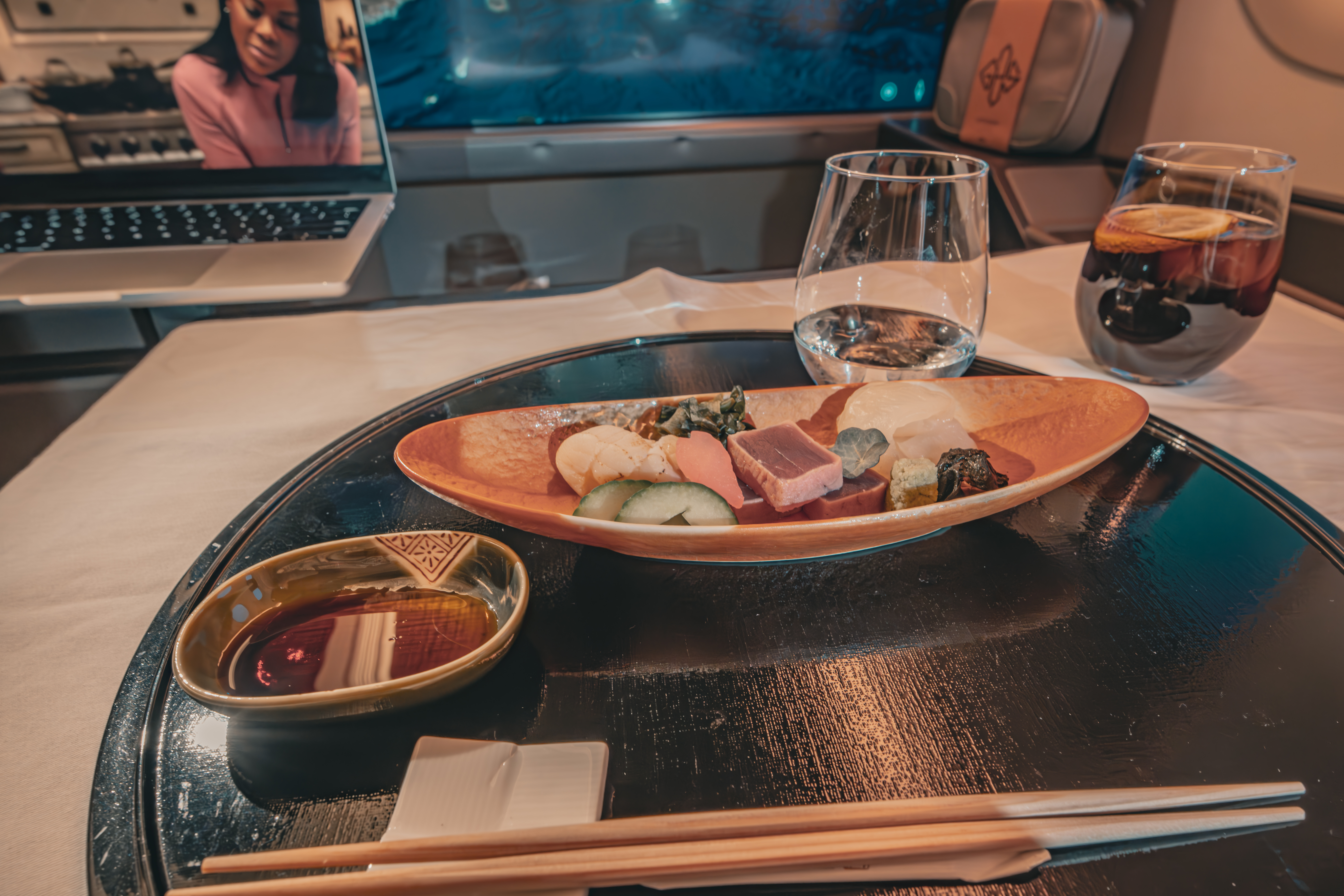 ANA First class sashimi ANA First class sashimi