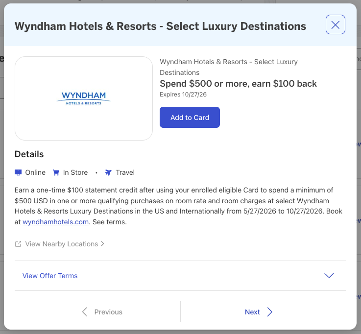 Amex Offer Wyndham May 2026 Amex Offer Wyndham May 2026