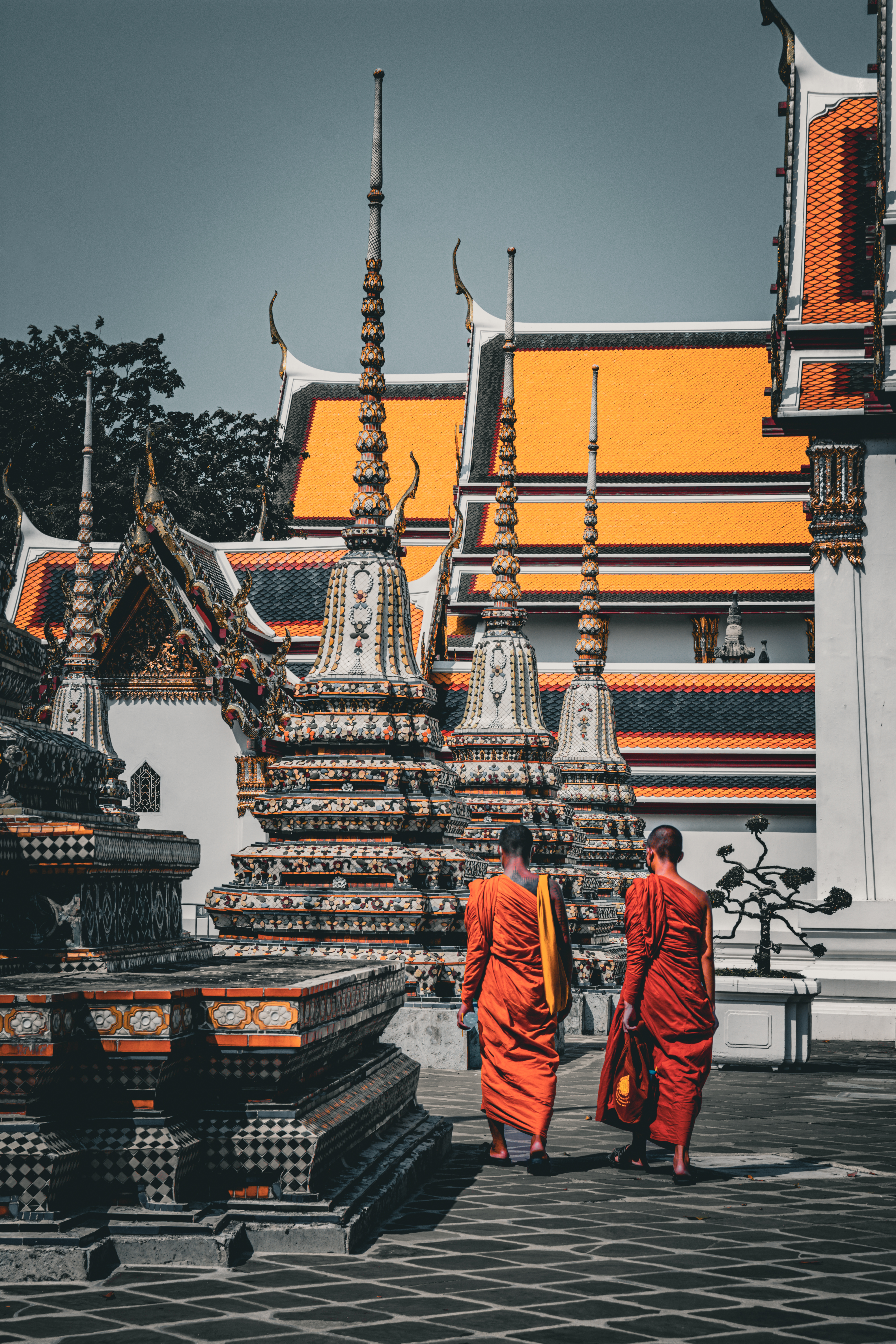 Bangkok Grand Palace walking monks Bangkok Grand Palace walking monks