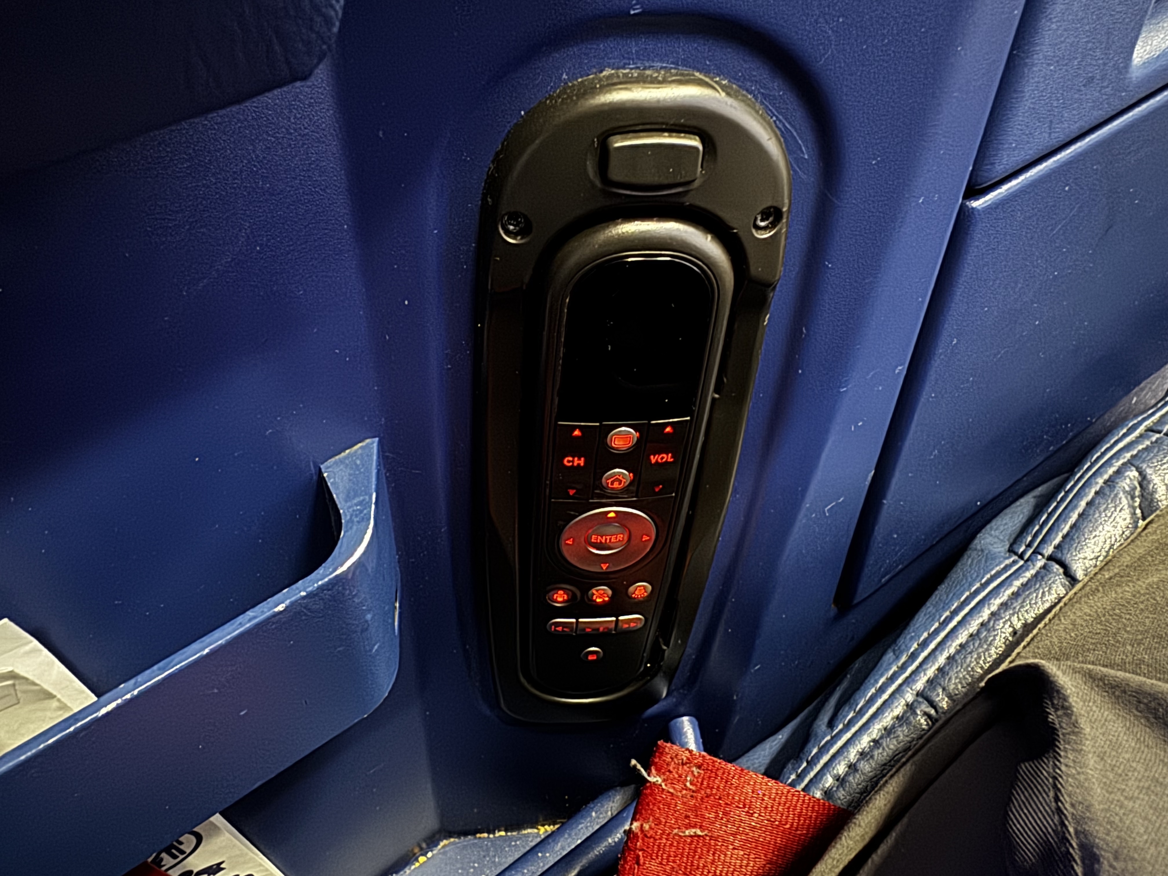 Delta One B757 200 LAX BOS entertainment remote location
