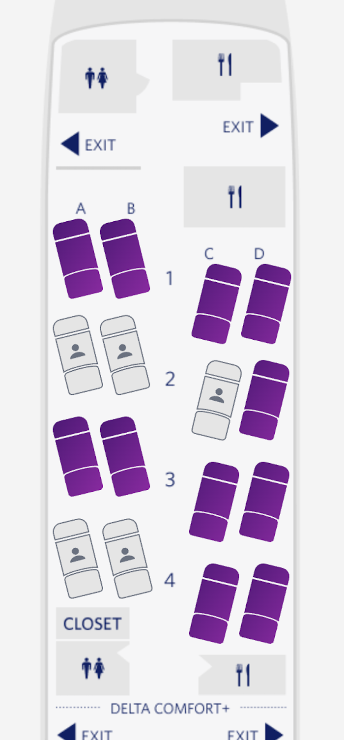 Delta One B757 200 LAX BOS seat map
