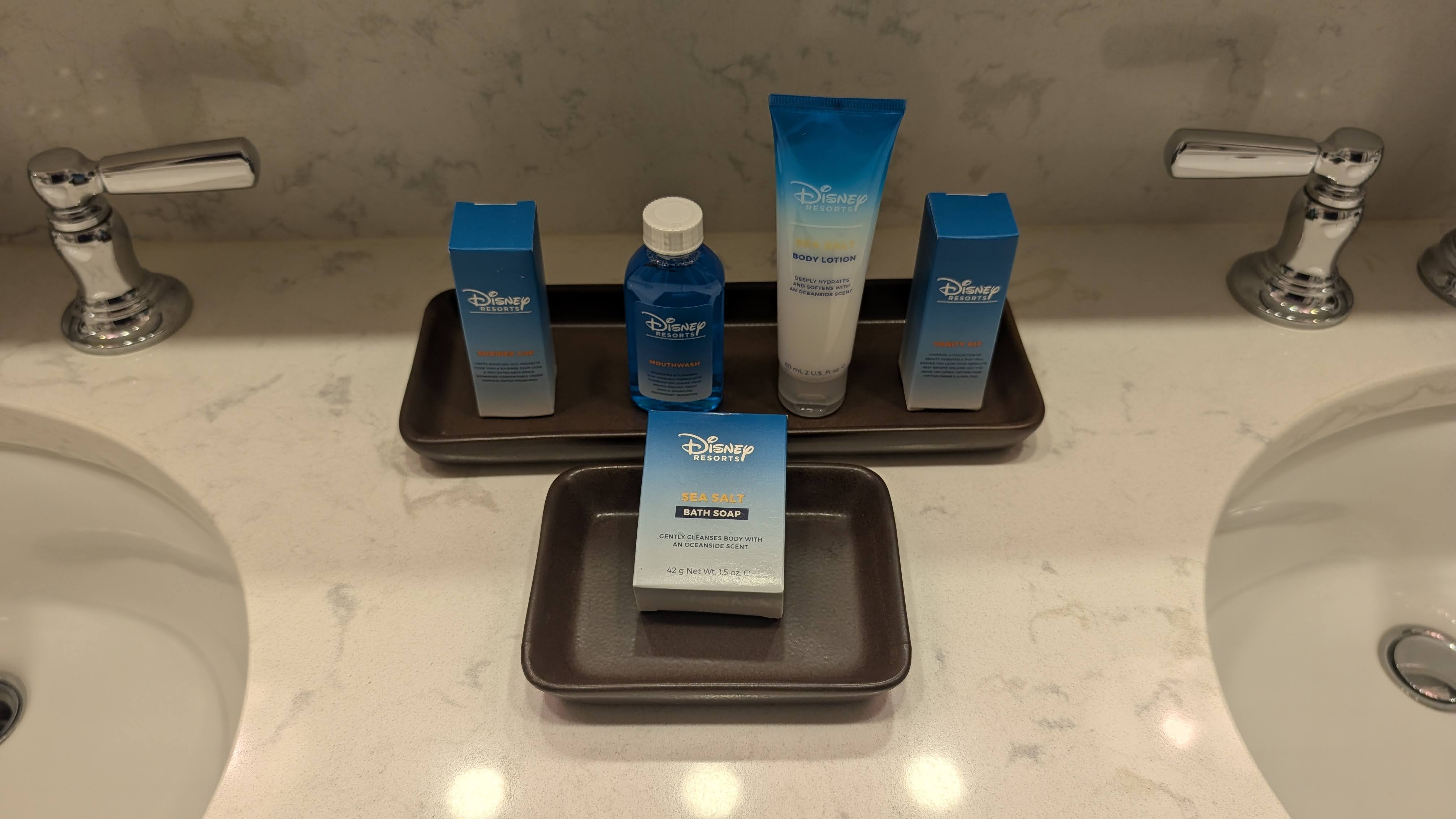 Disneys Yacht Club Resort guest room bathroom Disney toiletries Disneys Yacht Club Resort guest room bathroom Disney toiletries