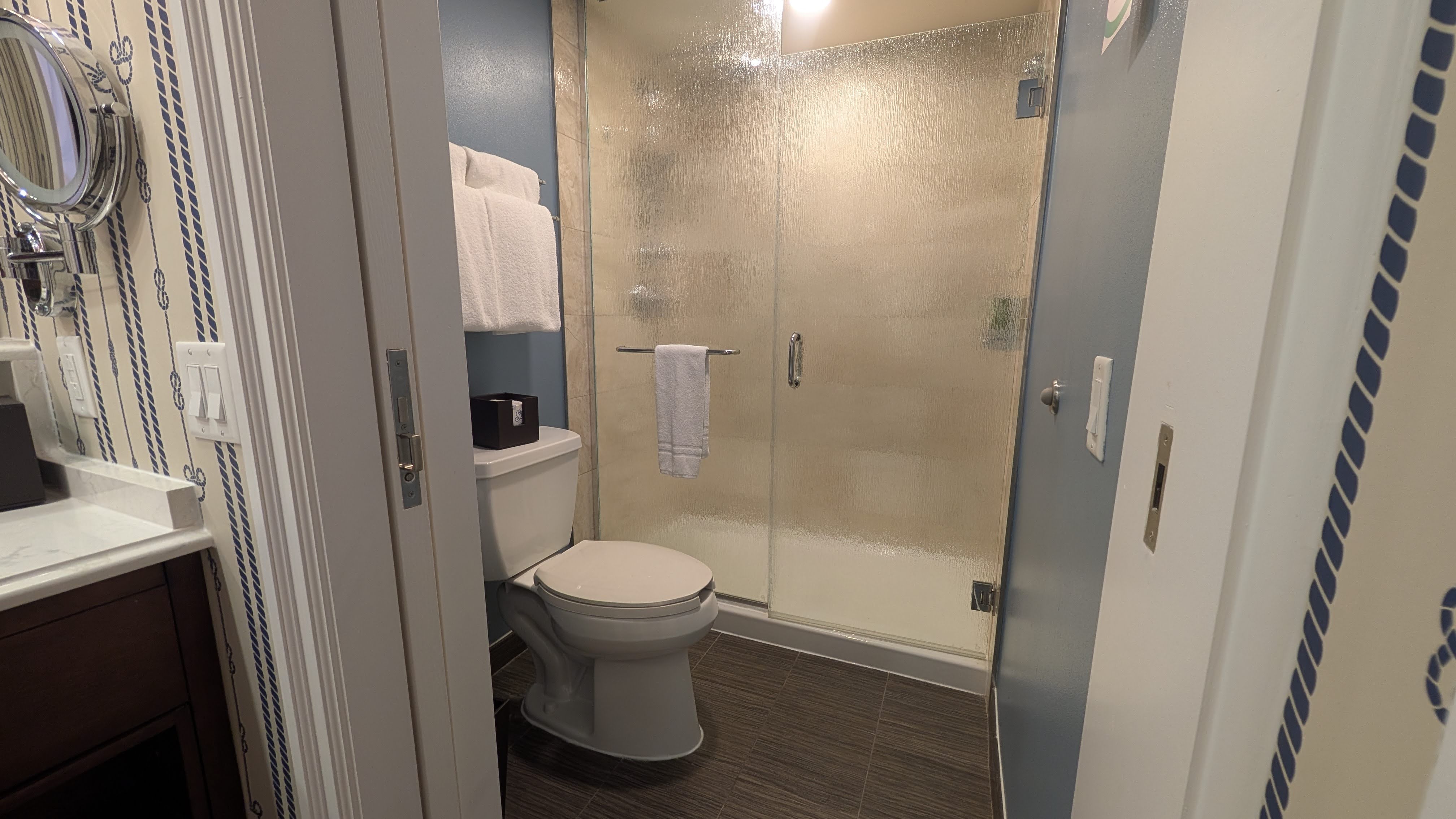 Disneys Yacht Club Resort guest room bathroom shower Disneys Yacht Club Resort guest room bathroom shower