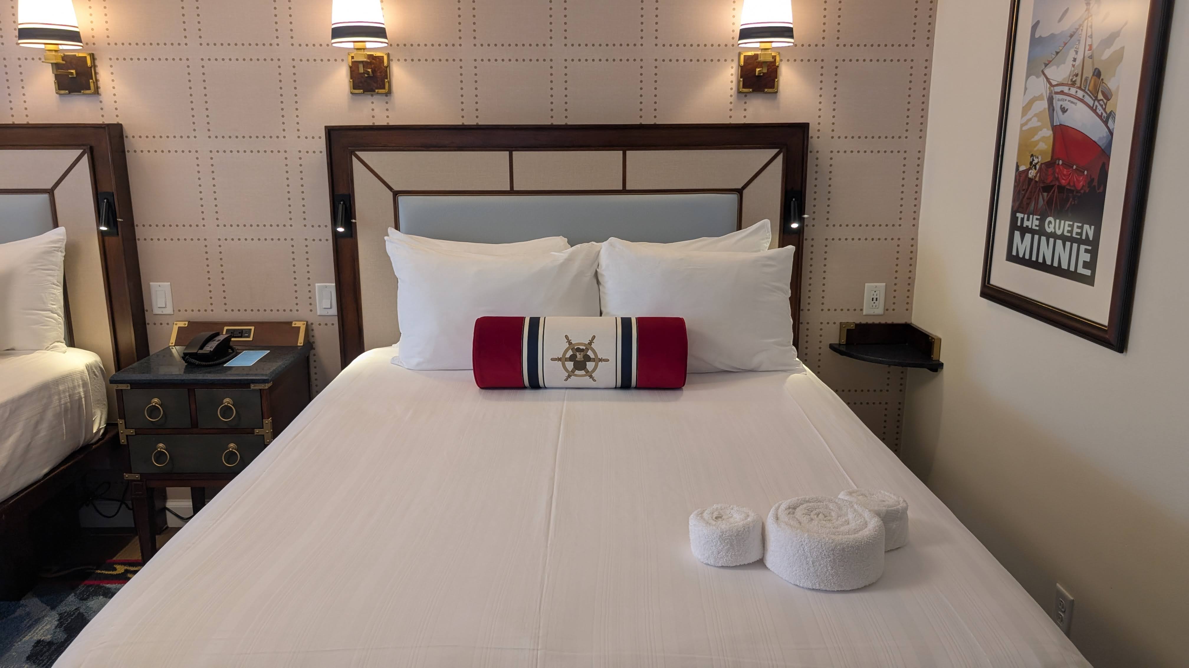 Disneys Yacht Club Resort guest room bed shelves Disneys Yacht Club Resort guest room bed shelves