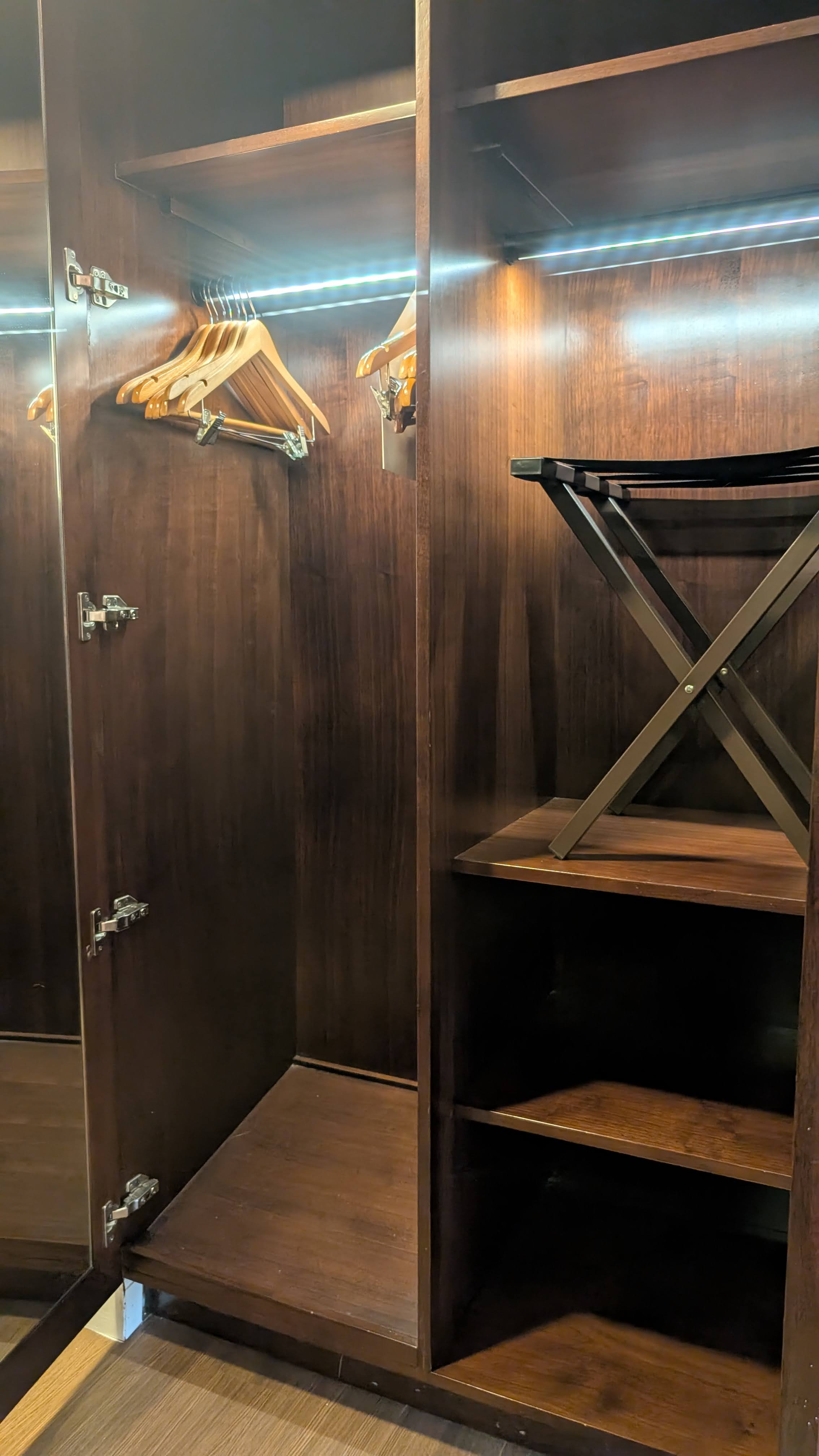 Disneys Yacht Club Resort guest room closet Disneys Yacht Club Resort guest room closet