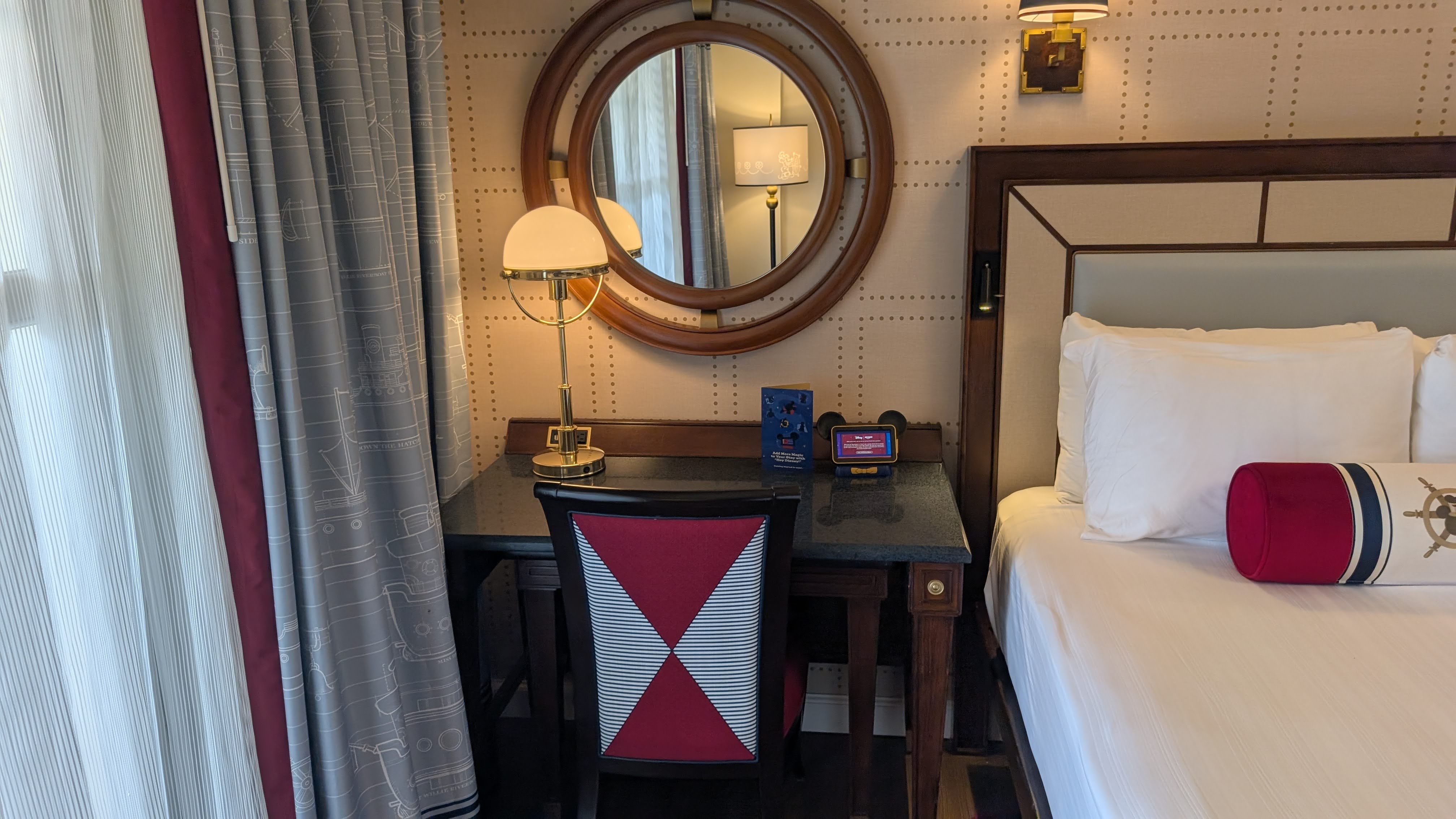 Disneys Yacht Club Resort guest room desk and mirror Disneys Yacht Club Resort guest room desk and mirror
