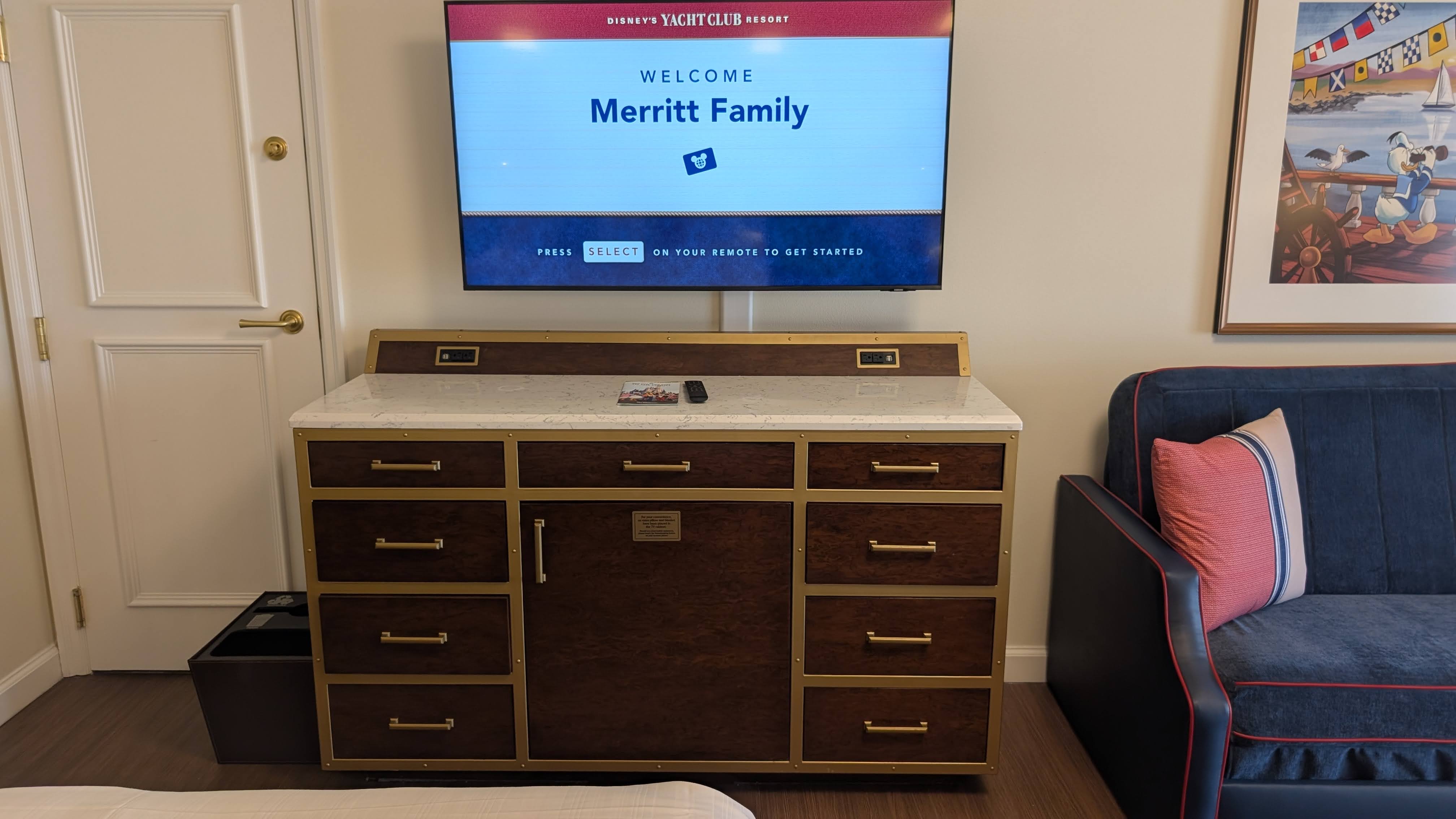 Disneys Yacht Club Resort guest room dresser Disneys Yacht Club Resort guest room dresser