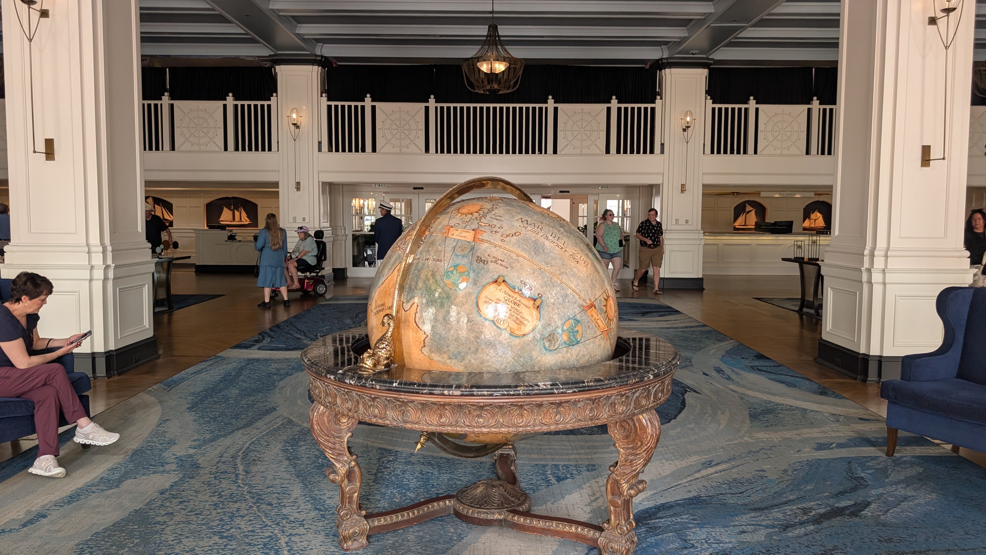 Disneys Yacht Club Resort lobby back door globe view Disneys Yacht Club Resort lobby back door globe view