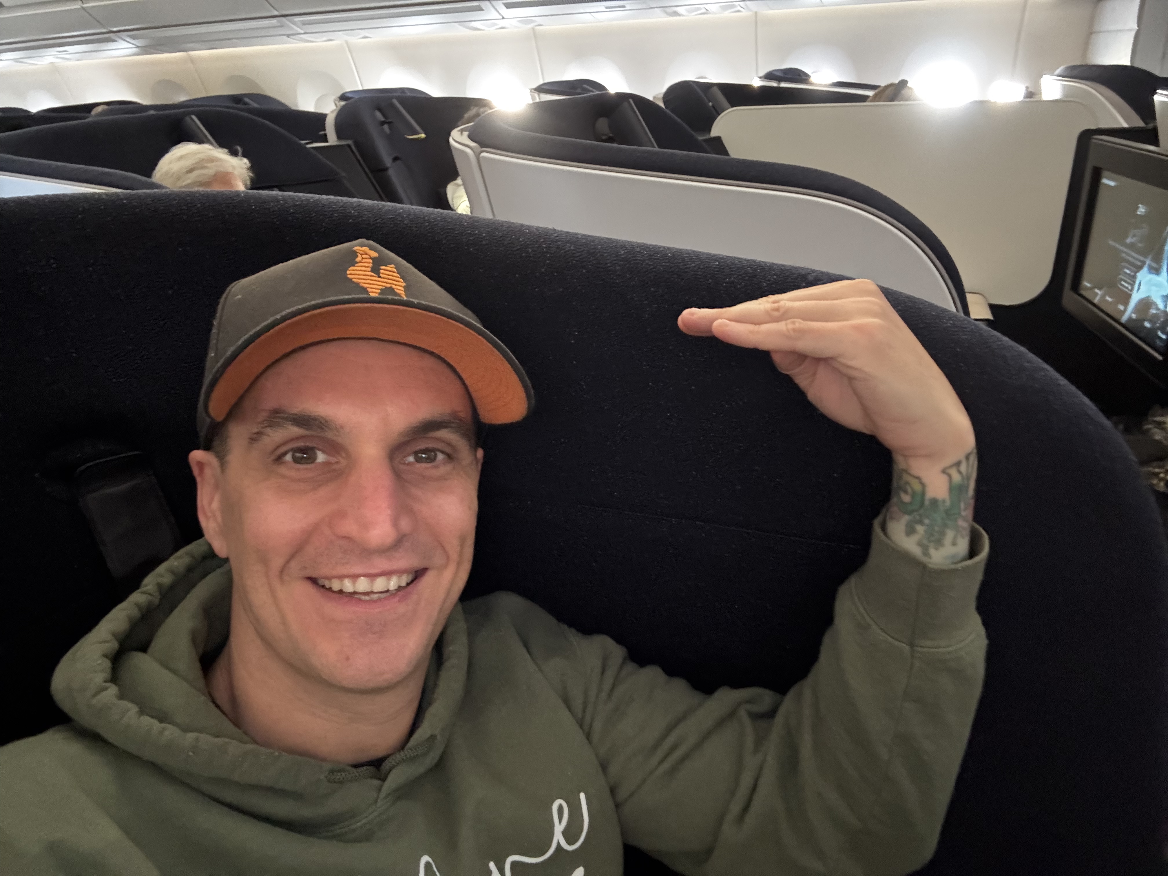 Finnair A350XWB business class height of seat